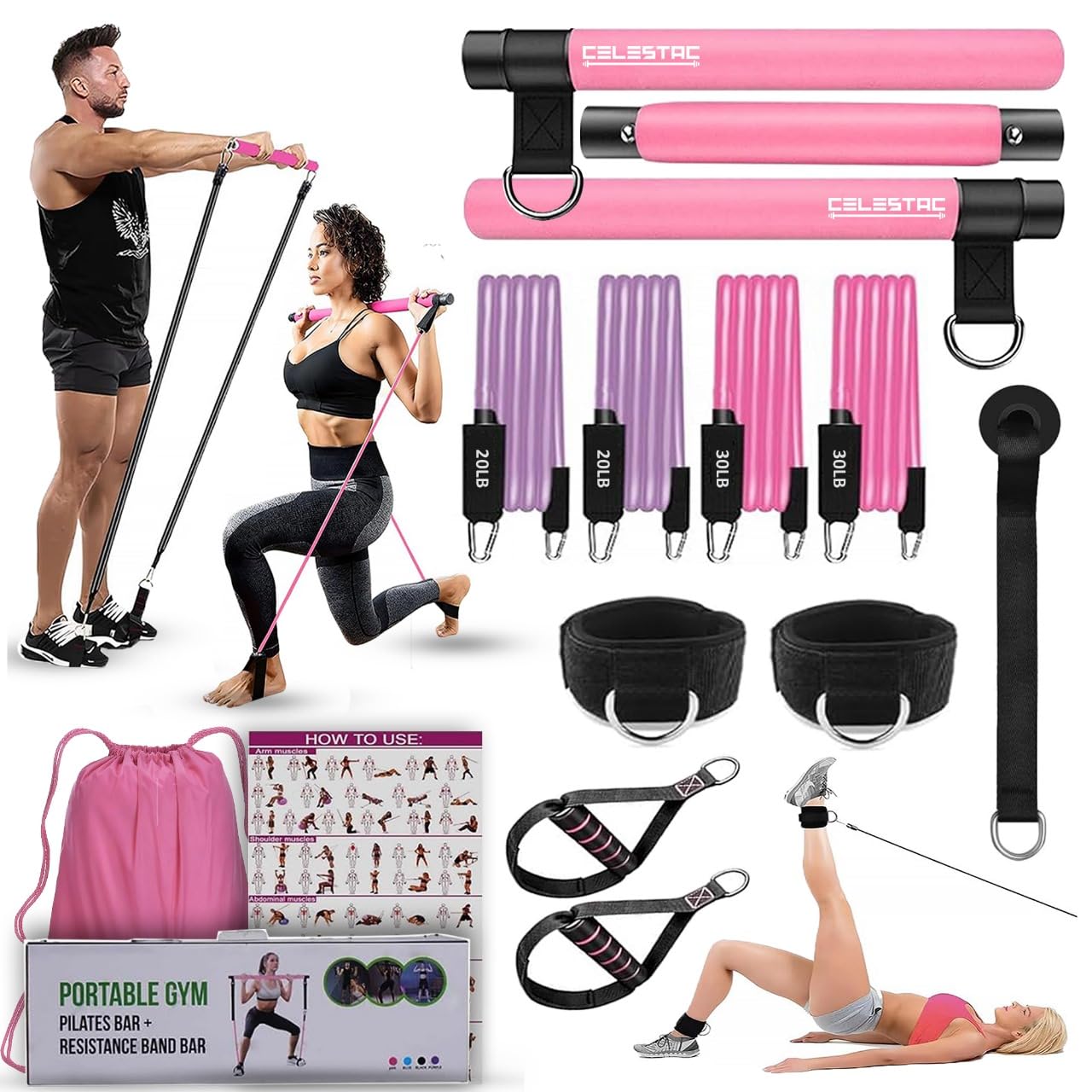 Kit de barra de Pilates CELESTAC | Equipo de Ejercicio de