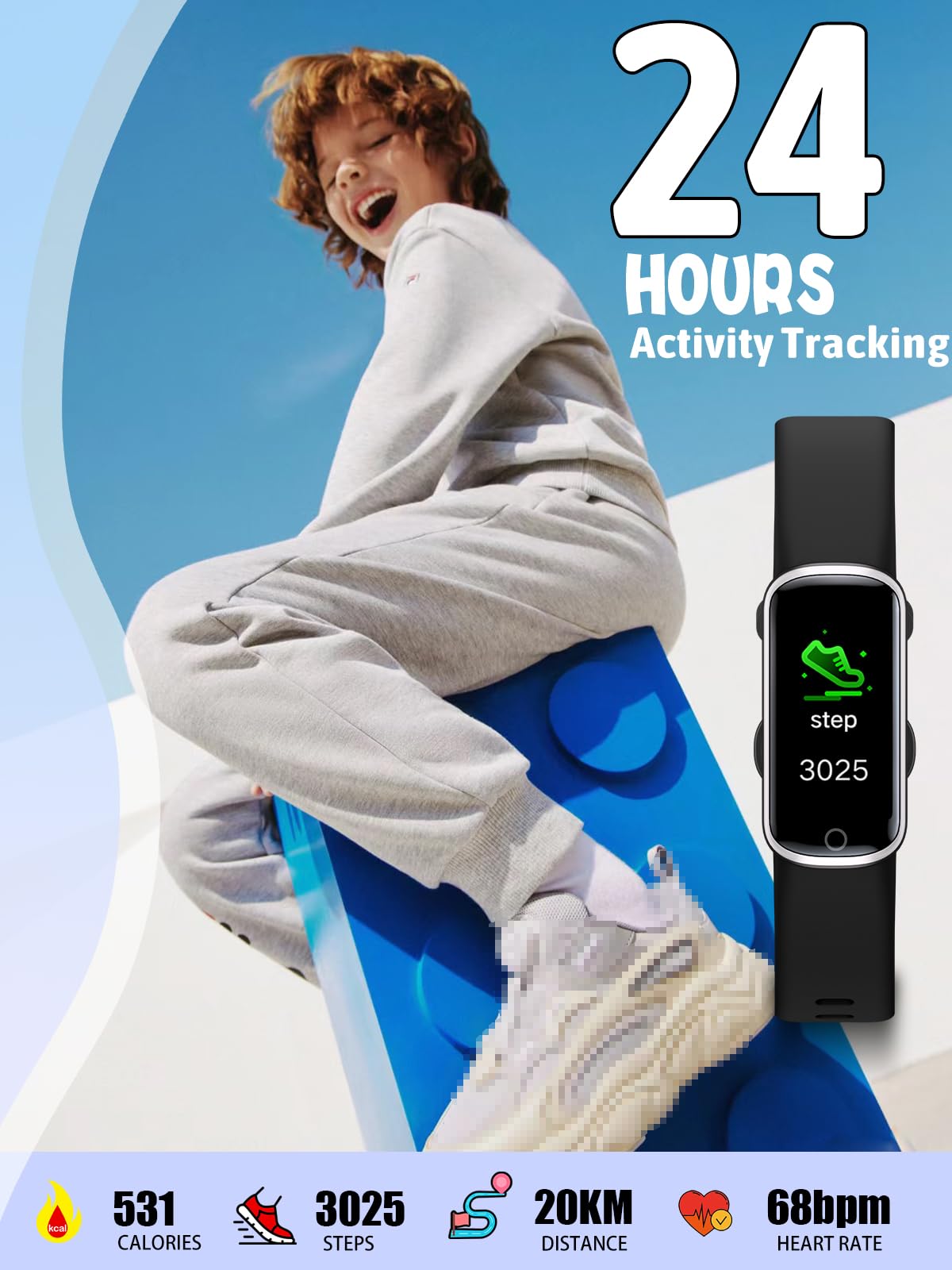 Shylad Kids Fitness Tracker, Reloj de Fitness Resistente al - Imagen 5
