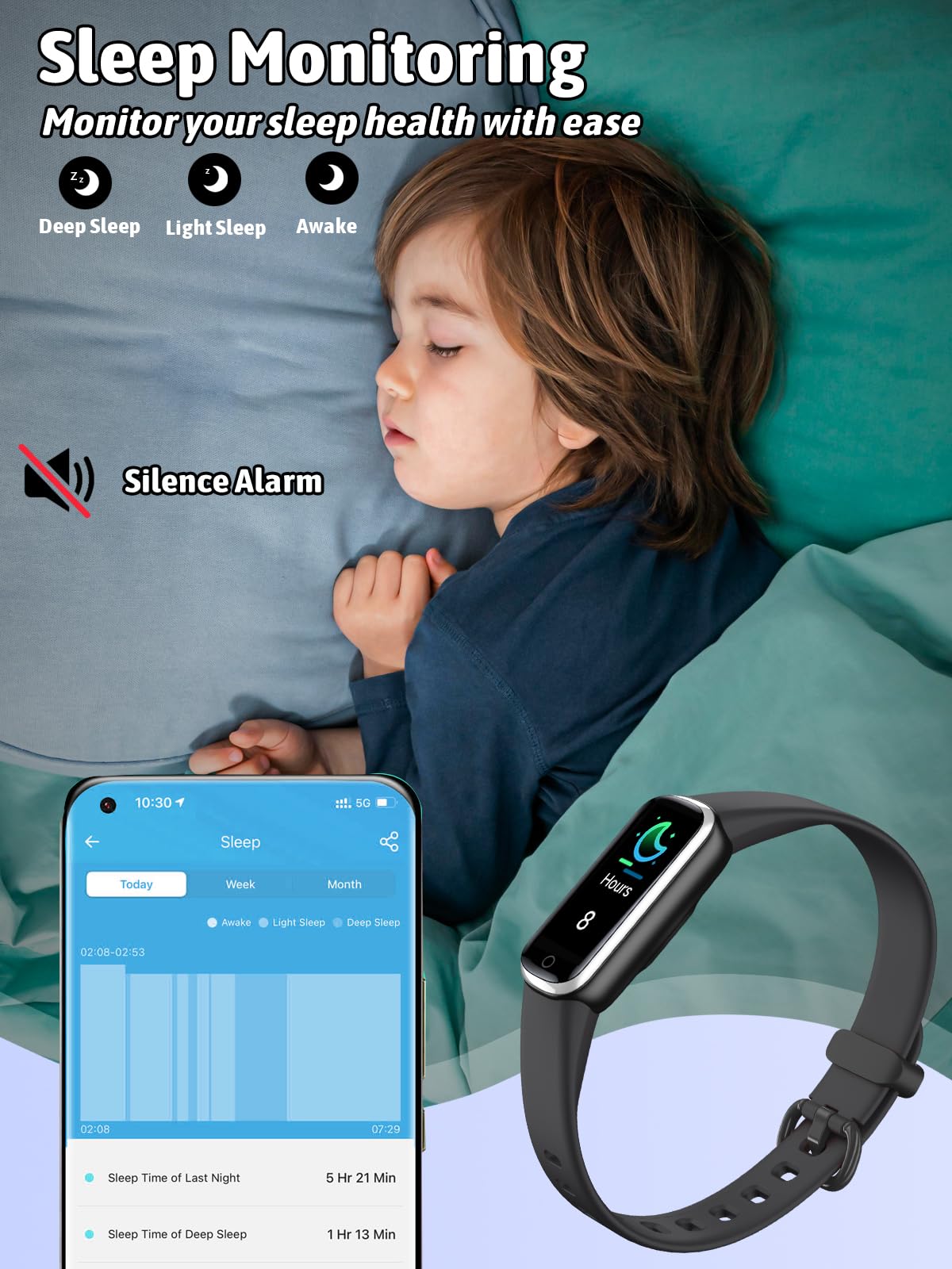 Shylad Kids Fitness Tracker, Reloj de Fitness Resistente al - Imagen 7