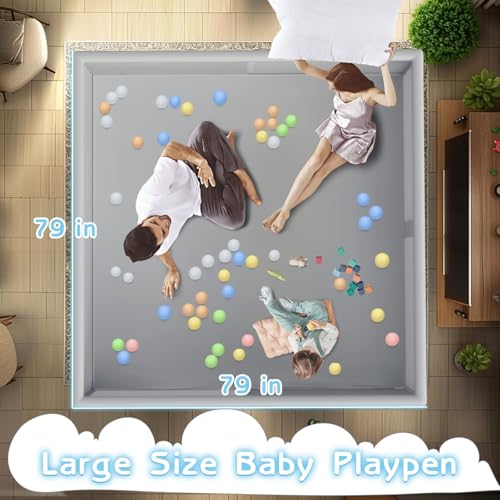 Corral grande para bebé besuhot 79x79 pulgadas, Parques - Imagen 3