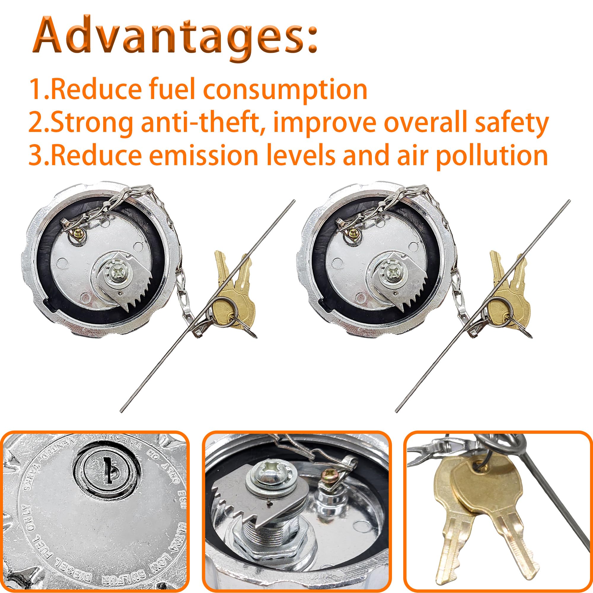 2Pcs 20770691 3" Tapón de combustible con bloqueo, Tapón de - Imagen 4