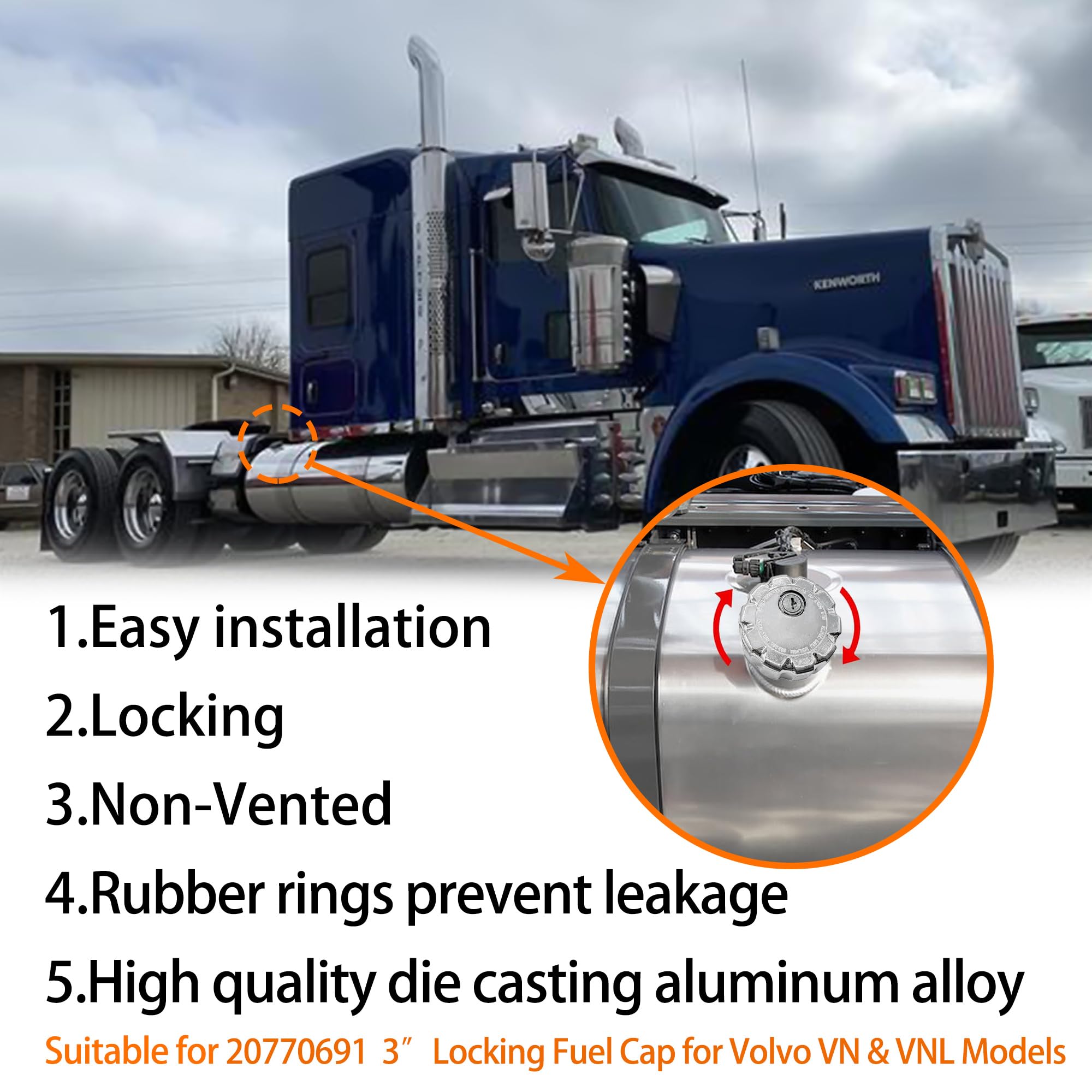 2Pcs 20770691 3" Tapón de combustible con bloqueo, Tapón de - Imagen 6