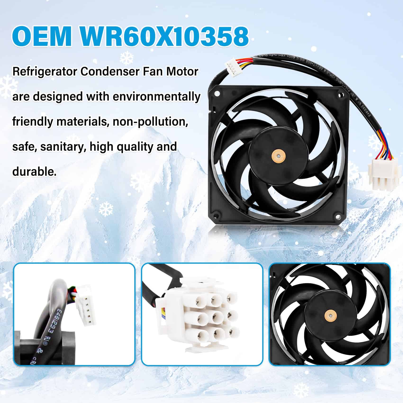 Motor del ventilador del condensador WR60X10358 WR60X10339 - Imagen 5