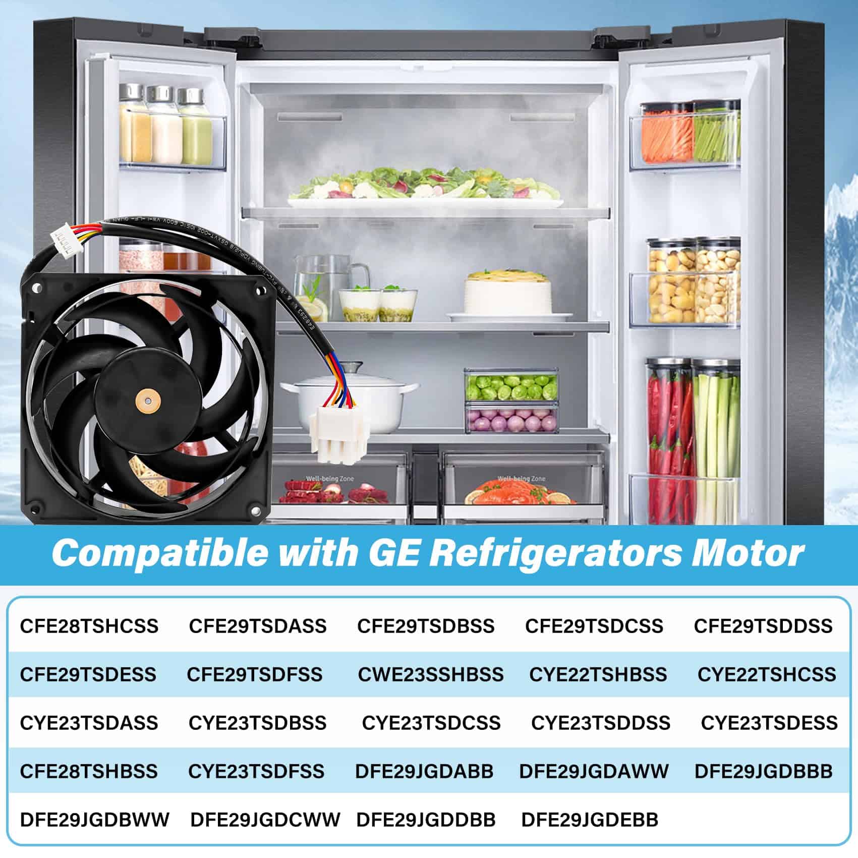 Motor del ventilador del condensador WR60X10358 WR60X10339 - Imagen 3