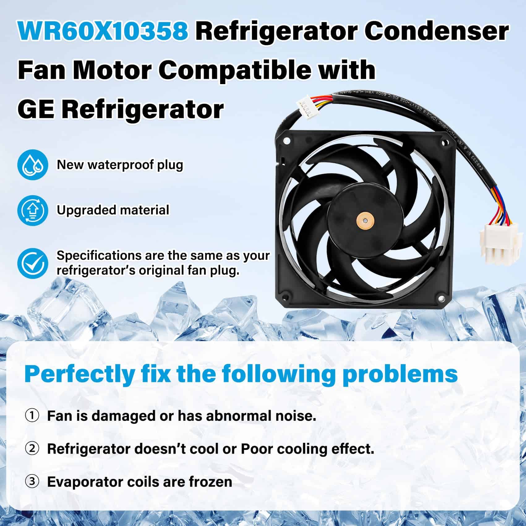 Motor del ventilador del condensador WR60X10358 WR60X10339 - Imagen 6