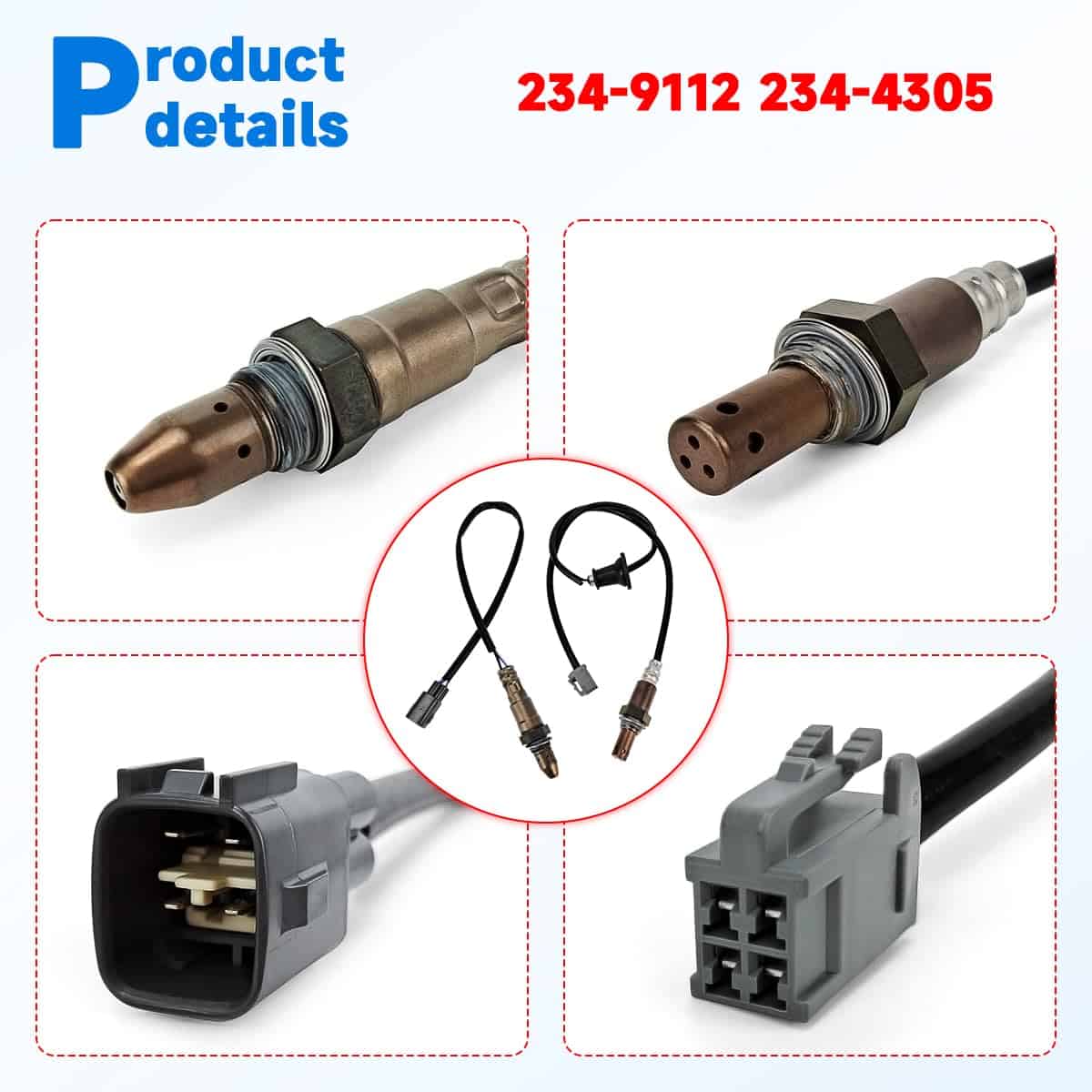 234-9112 234-4305 2Pcs Sensor de Oxígeno Arriba y Abajo - Imagen 5