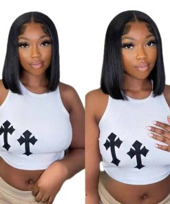 Pelucas de Bob Nakkia de Cabello Humano Pelucas de Cabello