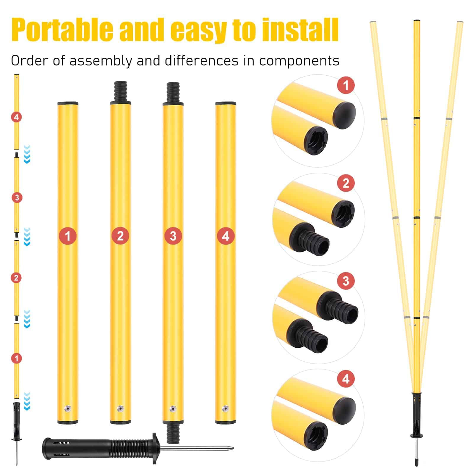 Equipo de Entrenamiento de Agilidad para Fútbol: 6 Postes - Imagen 6