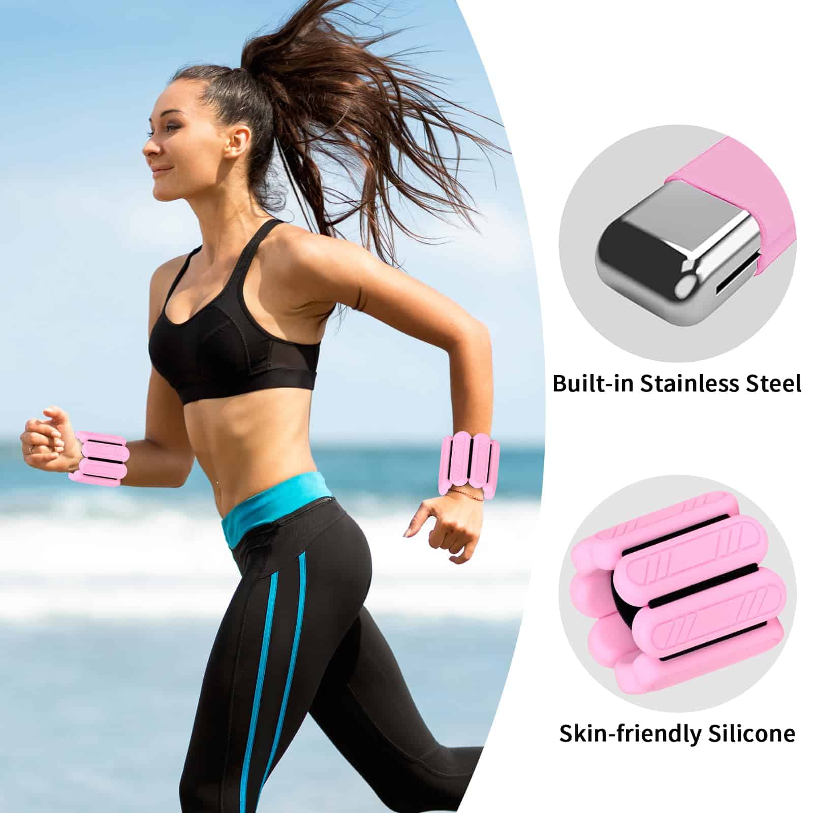 Pesas de Muñeca y Tobillo de Pilates para Mujeres 1 Par (2 - Imagen 6