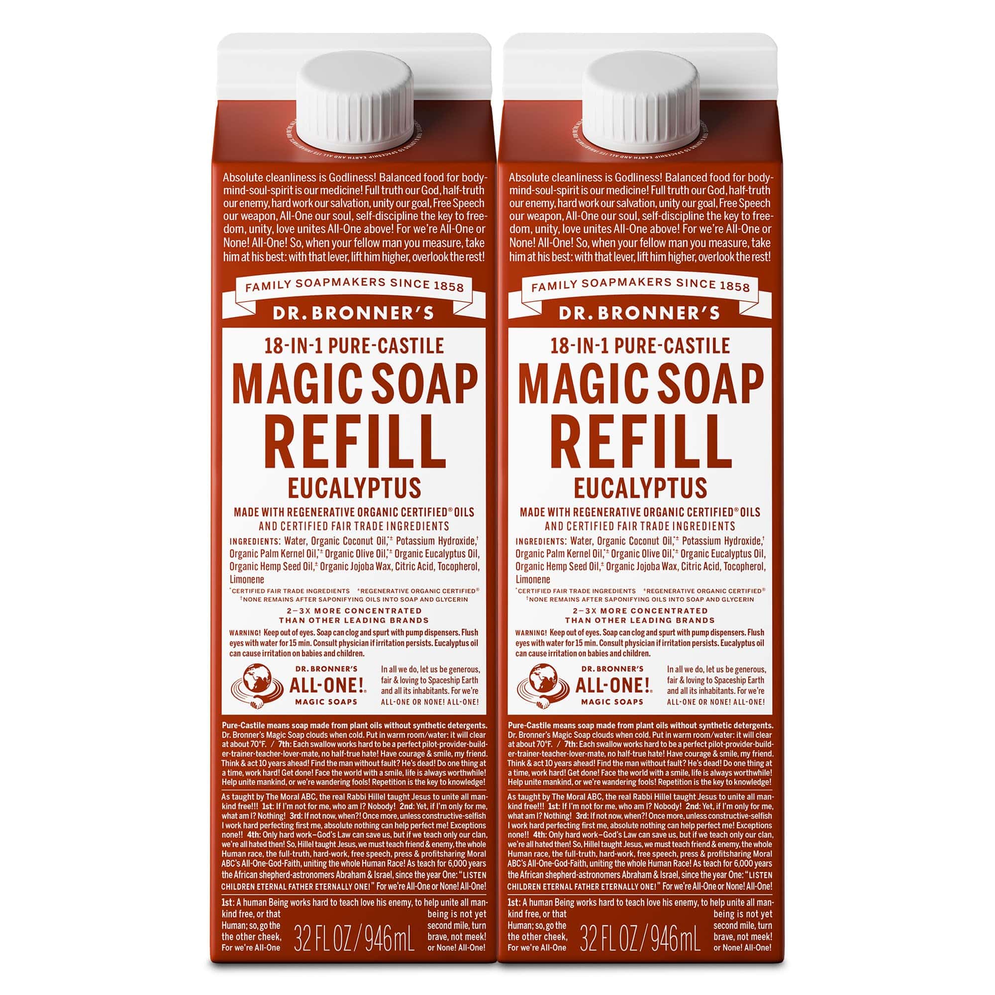 Dr. Bronner's Pure-Castile Liquid Soap Refill (Eucalyptus