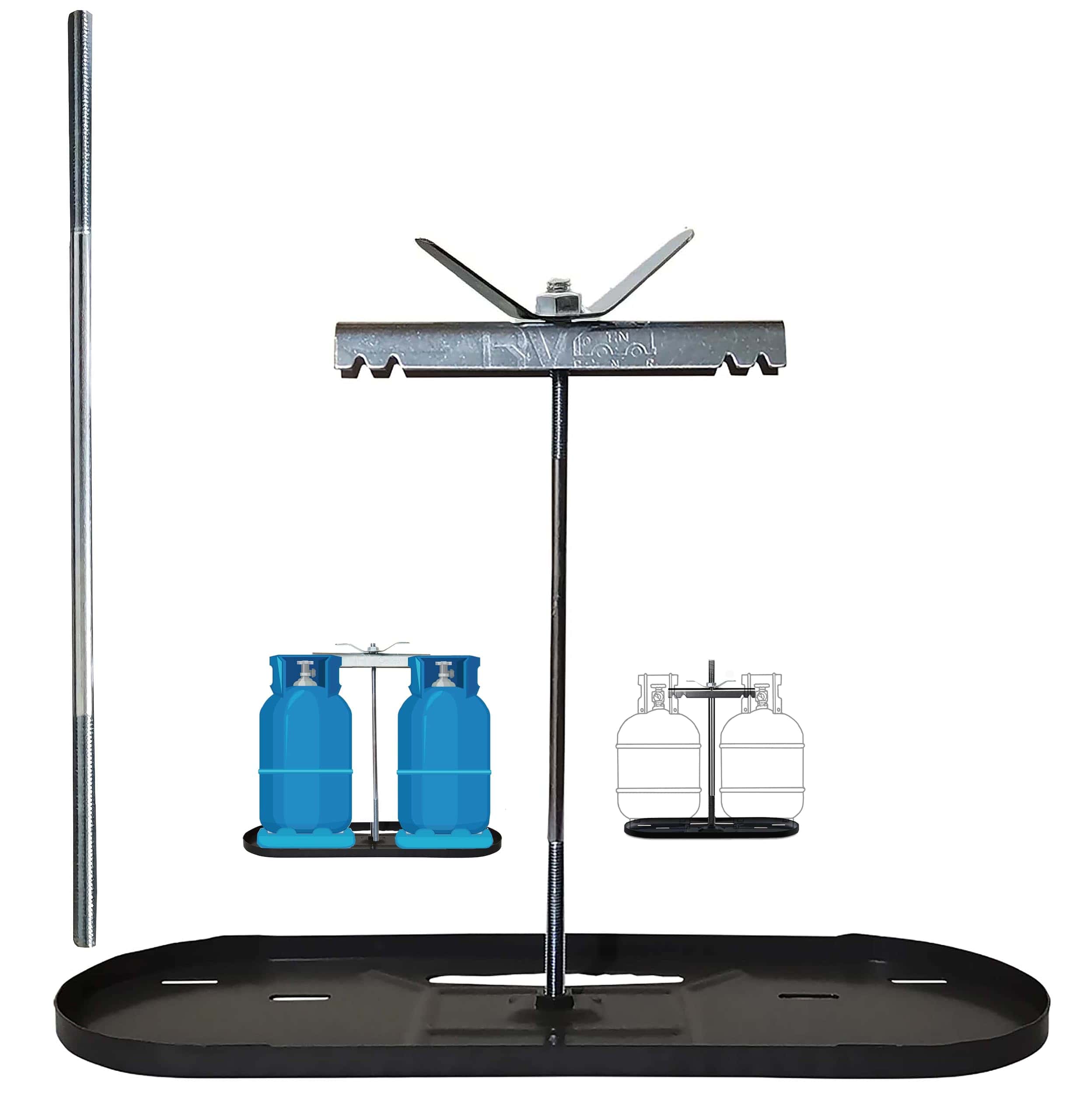 Soporte de Montaje Dual de Tanque de Propano para 30 lbs y