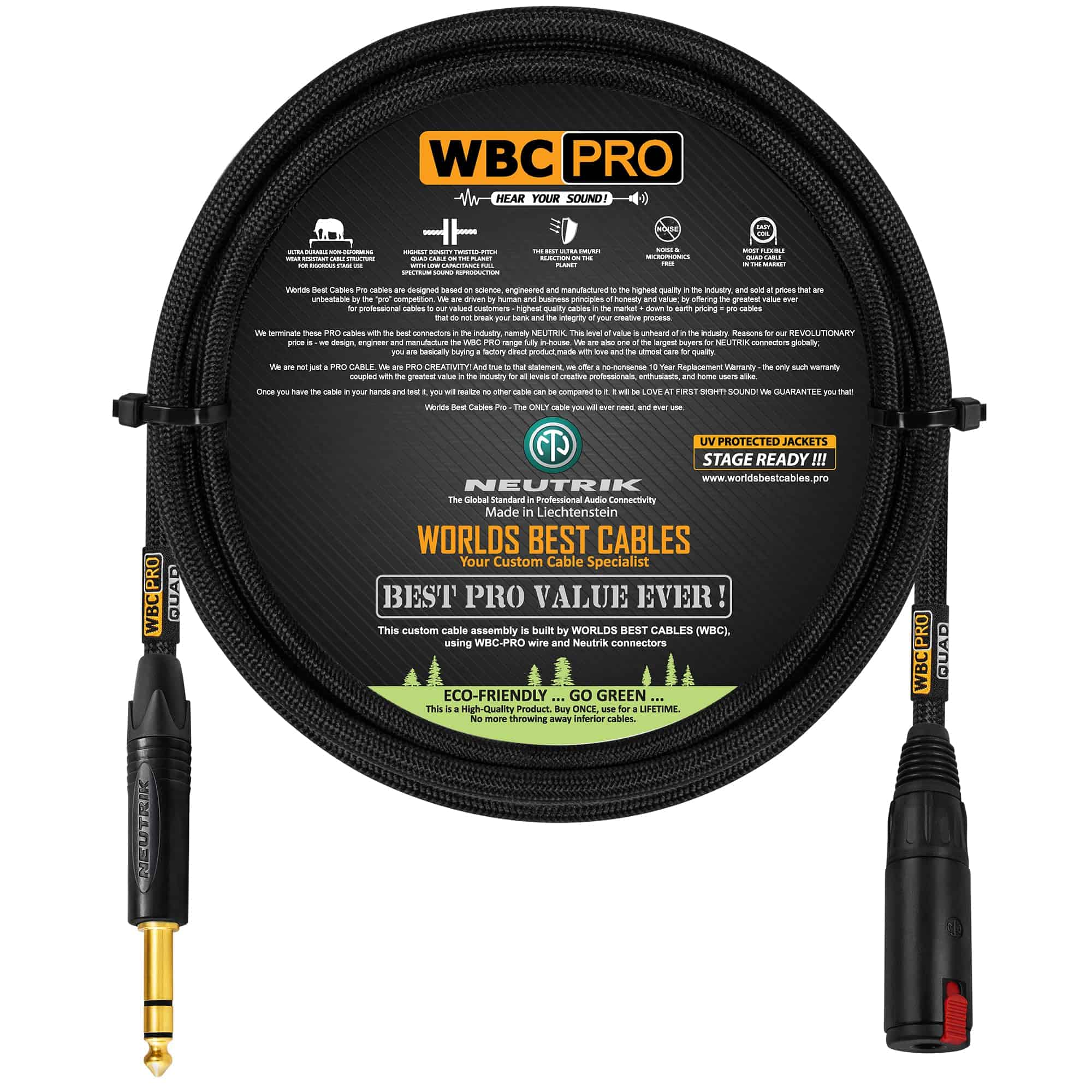 Cable de extensión para auriculares de 4 pies -