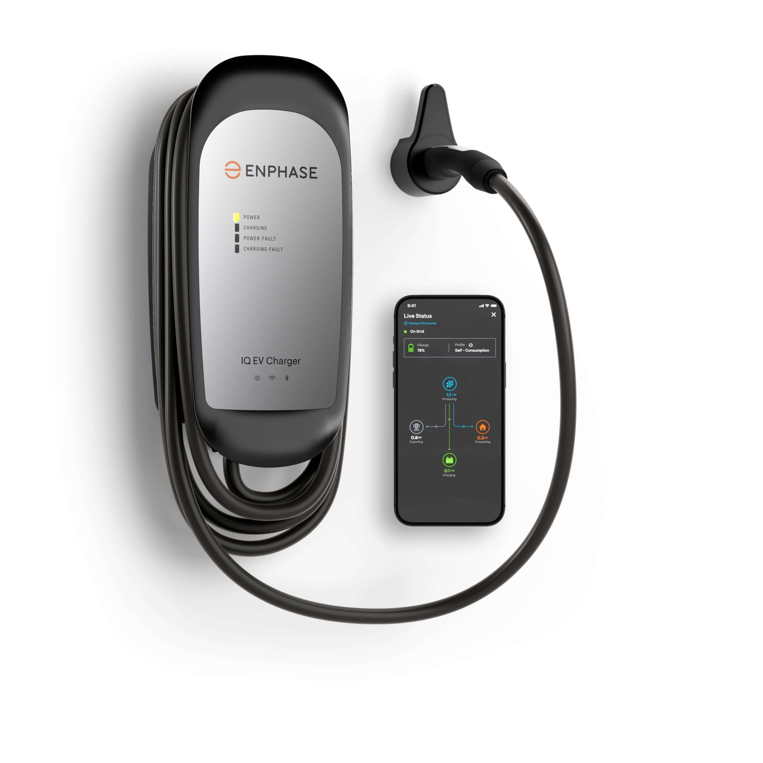 Cargador EV Cable Duro 64 Amp NACS - Enphase IQ 80,