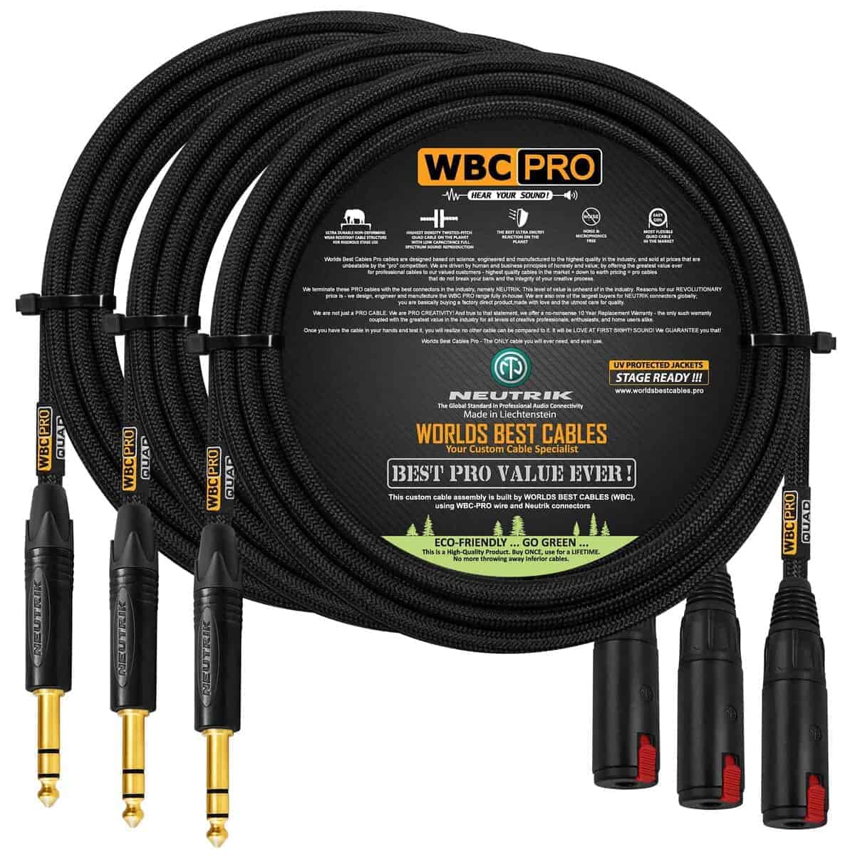 3 Unidades - 10 pies - WBC-PRO-Quad Ultra-Silencioso,
