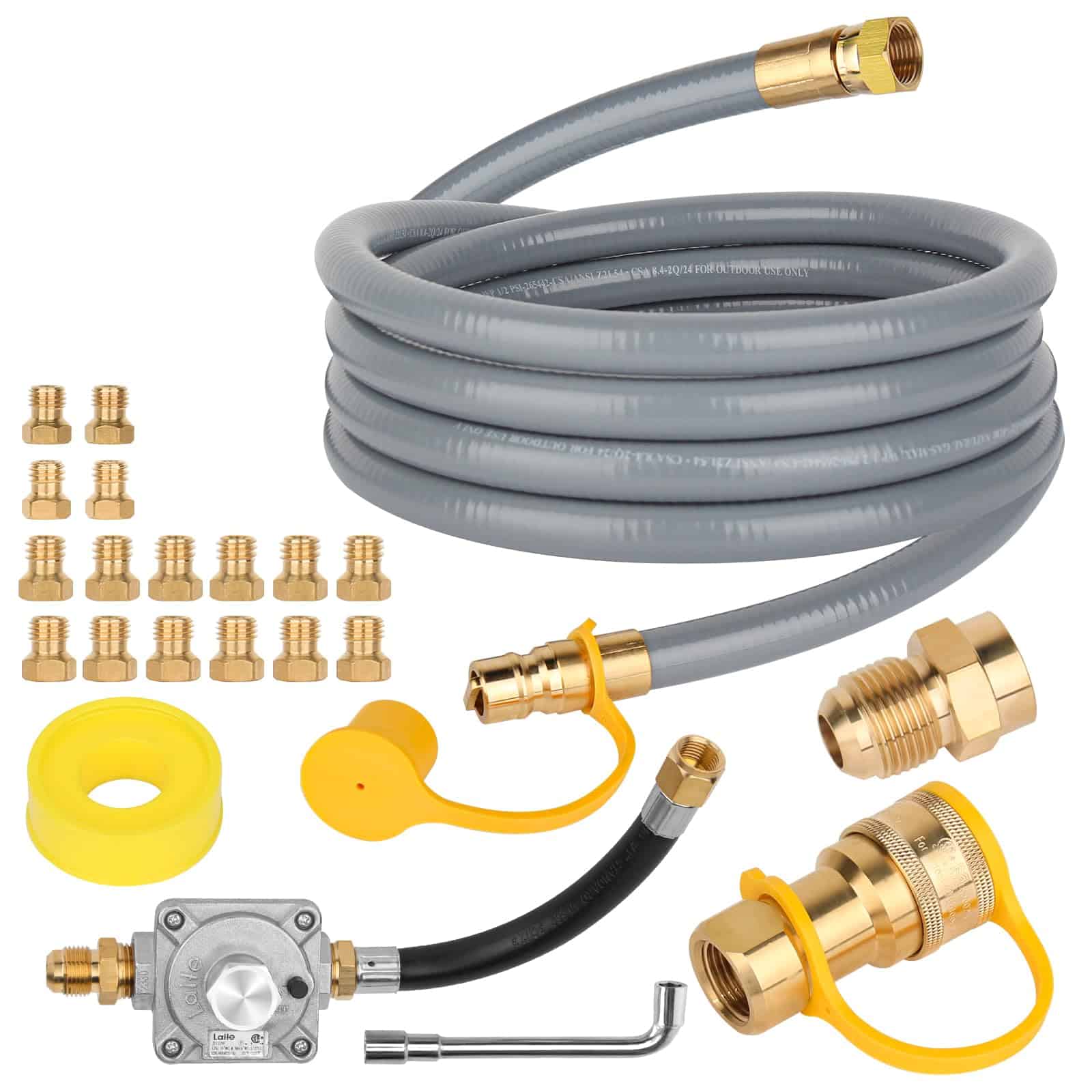 Manguera de Gas Natural de 1/2" con Regulador, Kit de