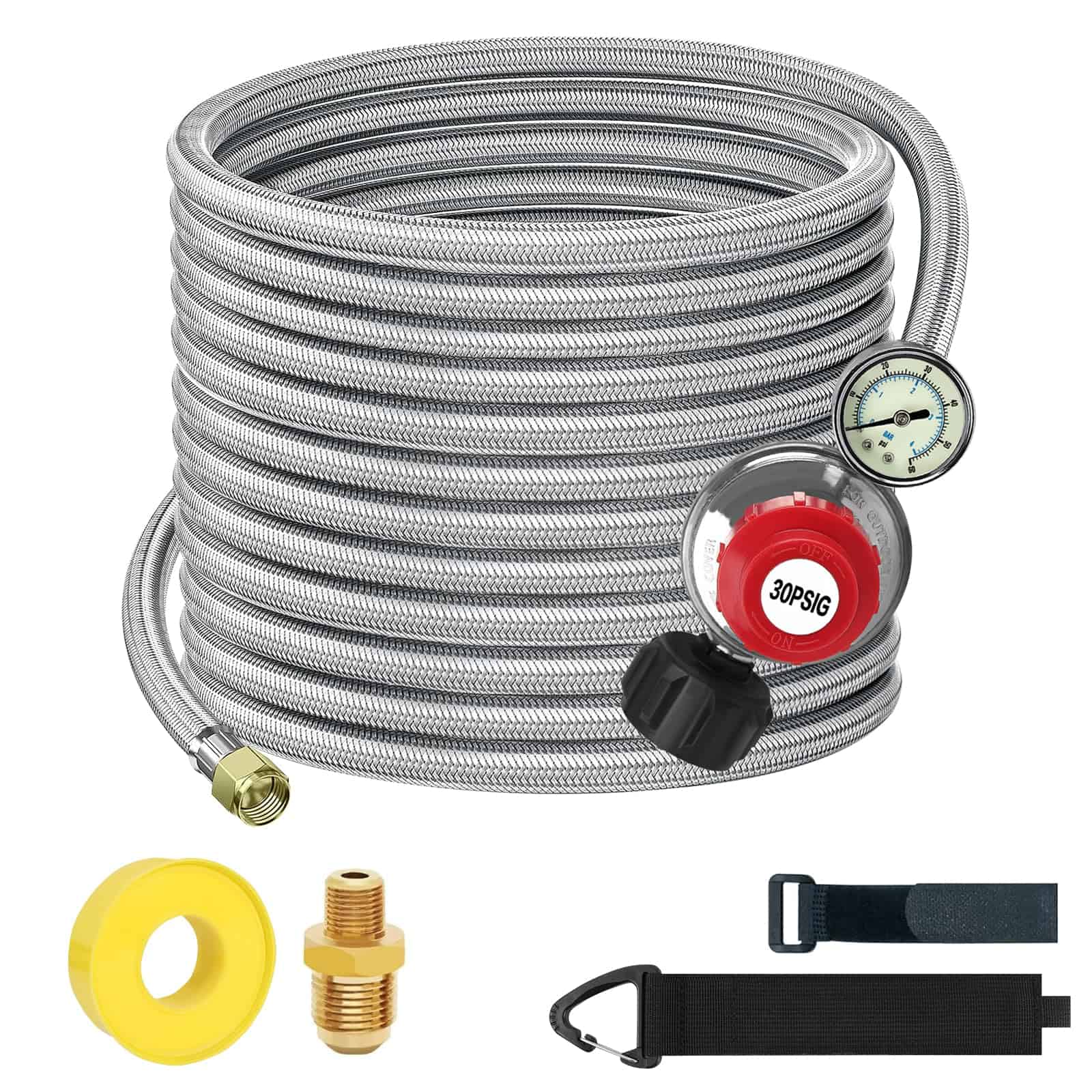 Regulador de propano de alta presión ajustable -Plata