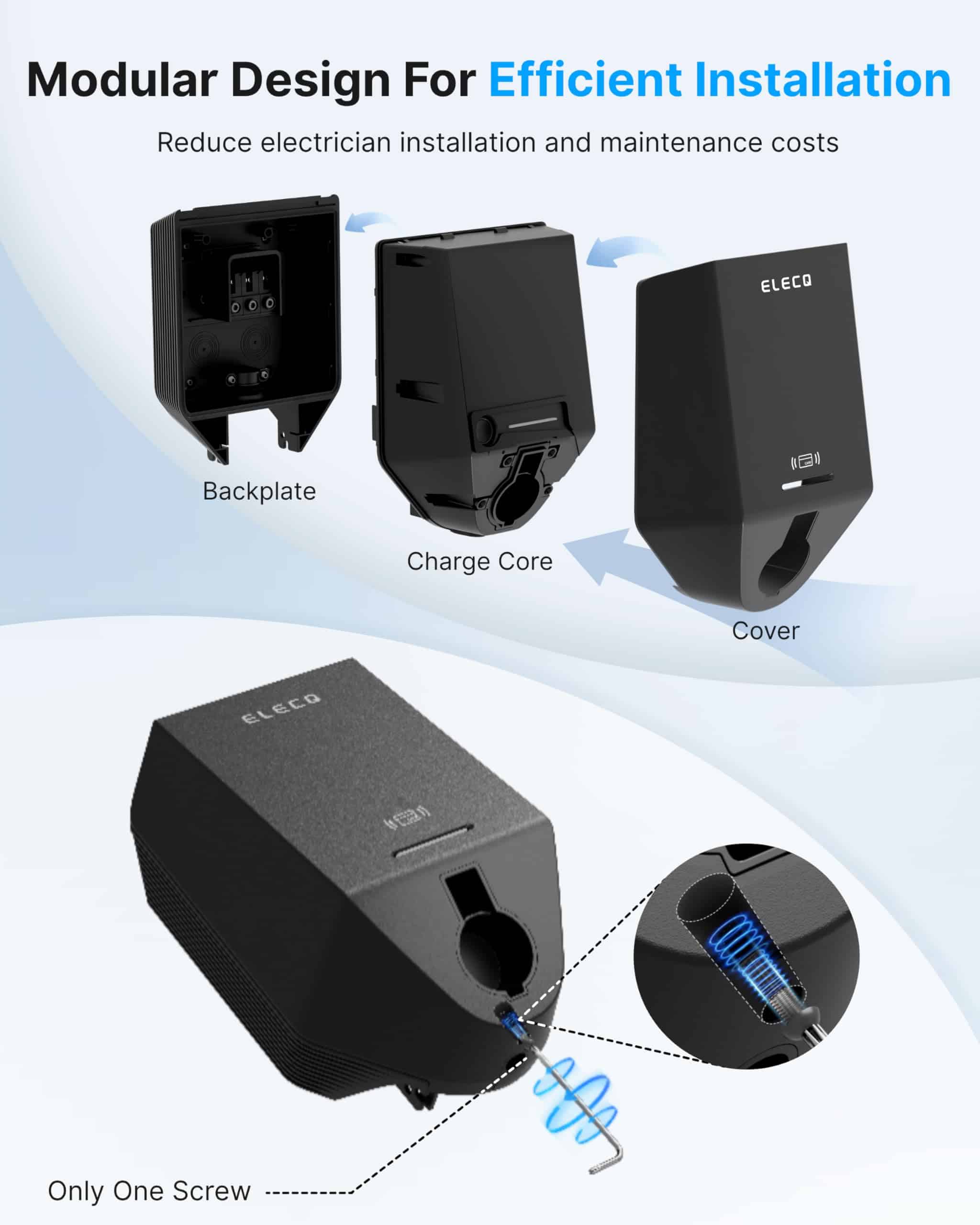 Cargador de Coche Eléctrico Elecq Level 2 50A, Cargador de - Imagen 5