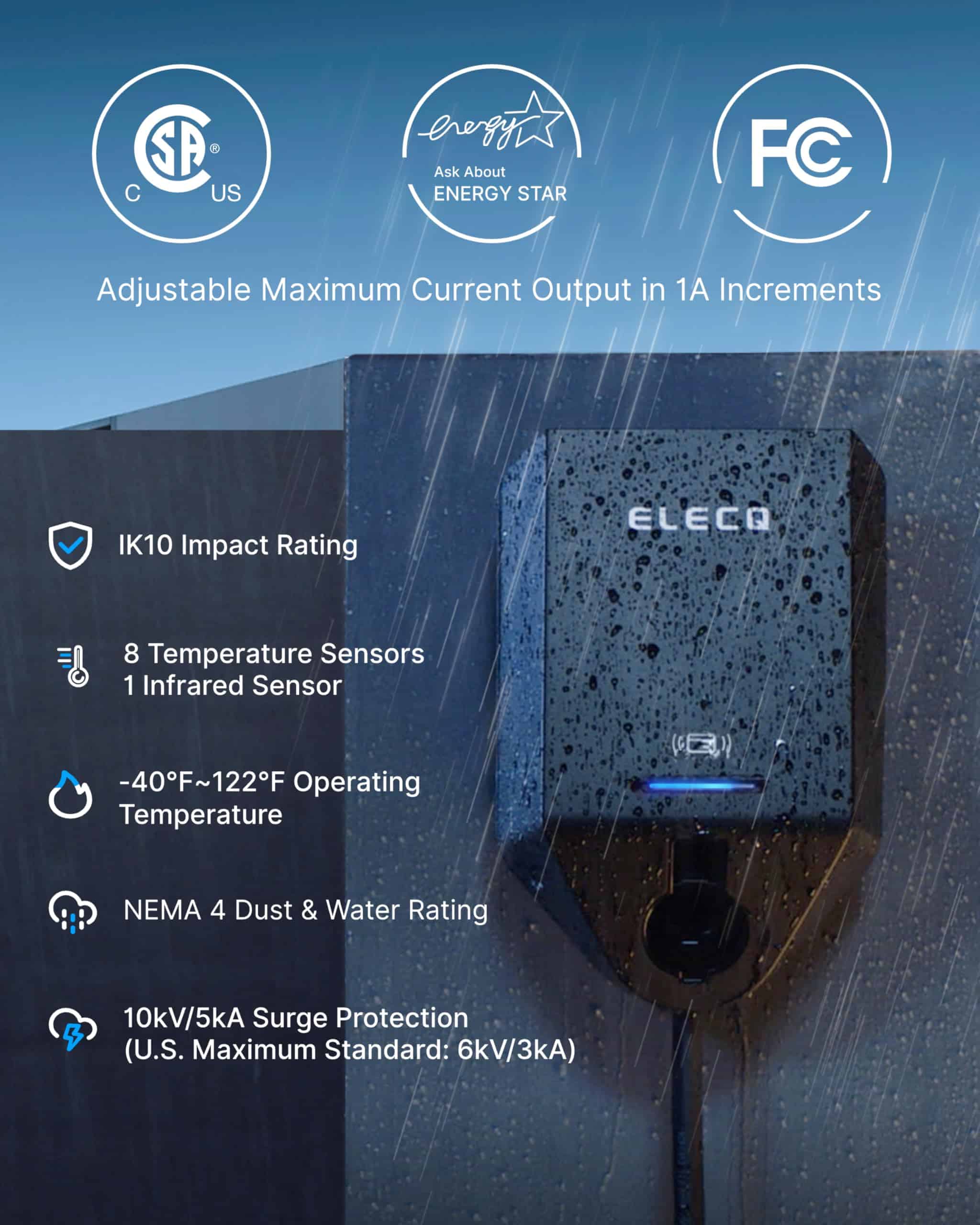 Cargador de Coche Eléctrico Elecq Level 2 50A, Cargador de - Imagen 6