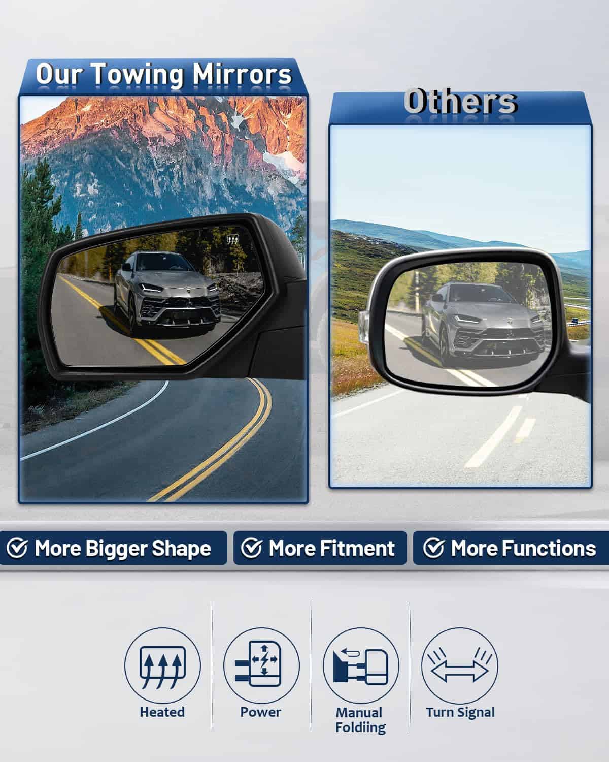 Espejos de remolque ECCPP para -Negro - Imagen 3