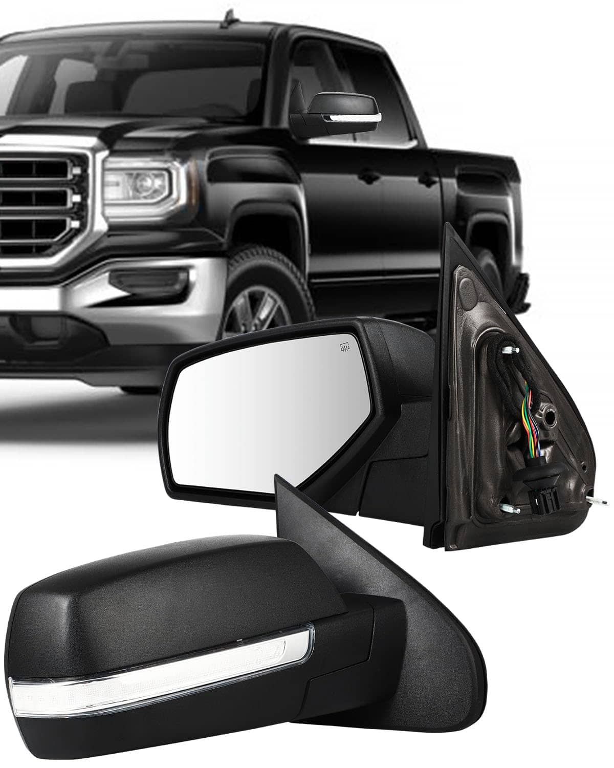 Espejos de remolque ECCPP para -Negro