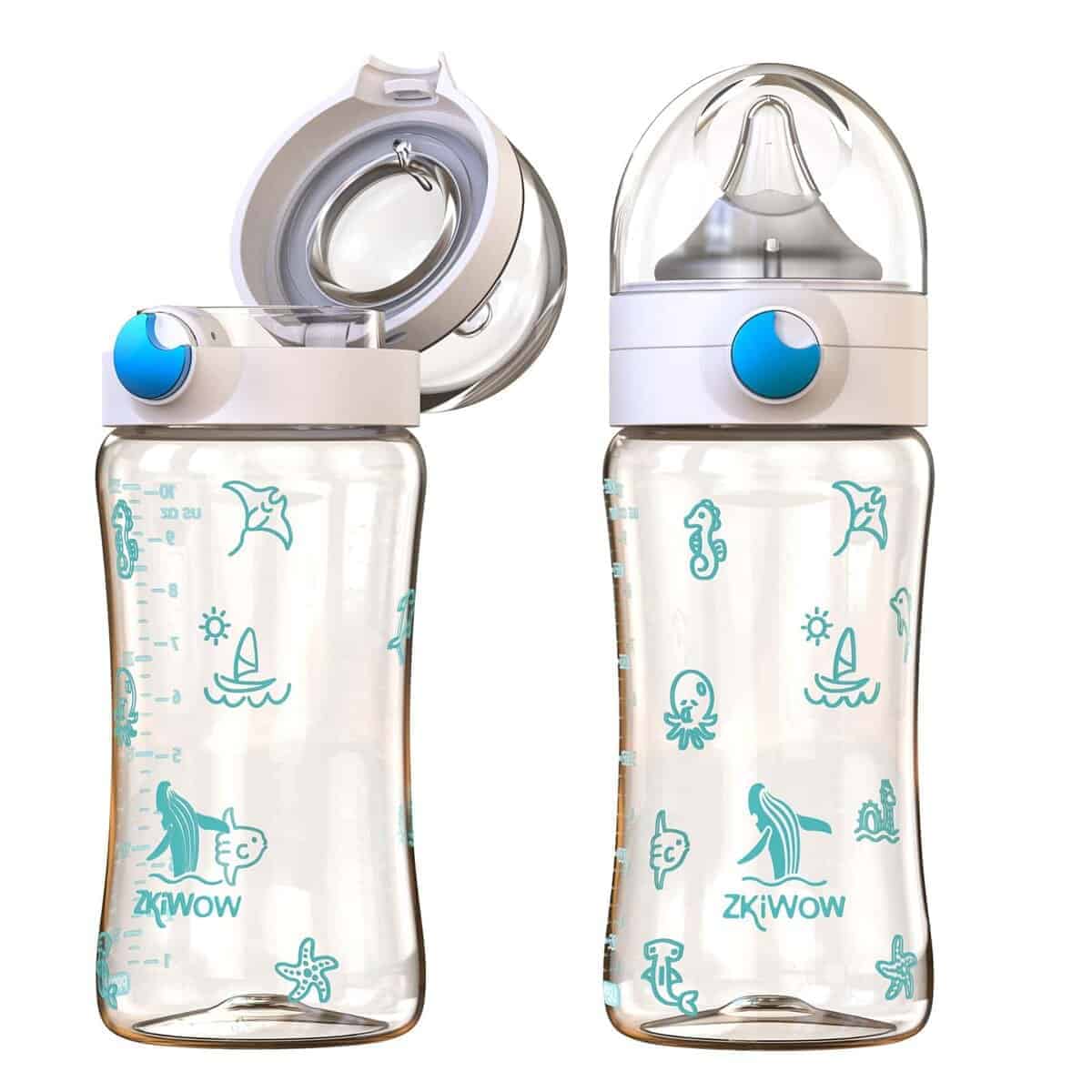 Biberón para Bebé Zkiwow de PPSU Natural con Diseño de Tapa