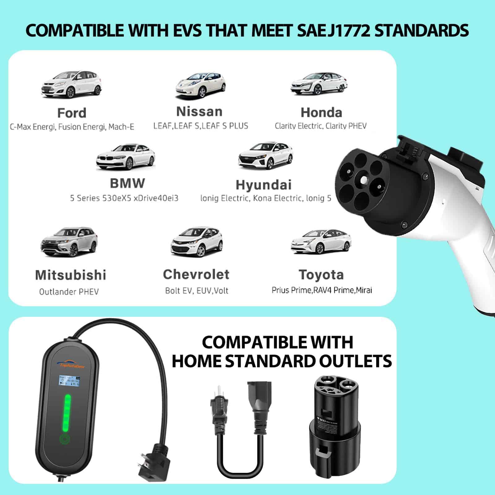 Cargador ENERGYGENIE para autos eléctricos Tesla y J1772, - Imagen 3