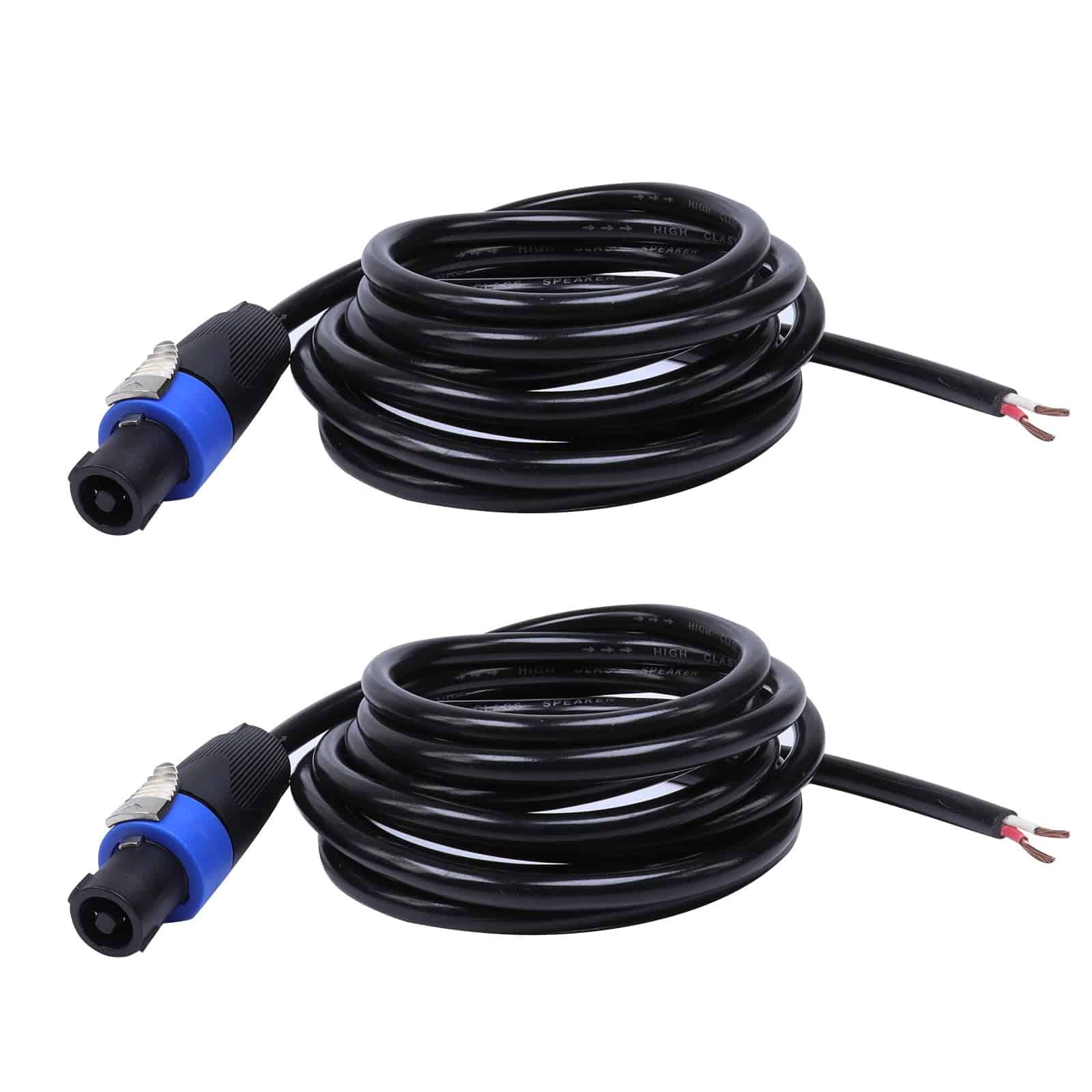 Paquete de 2 cables de altavoz de alambre de grado