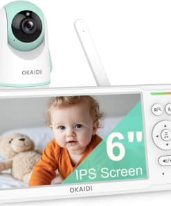 Monitor de Bebé OKAIDI con Cámara y Audio, Pantalla IPS de