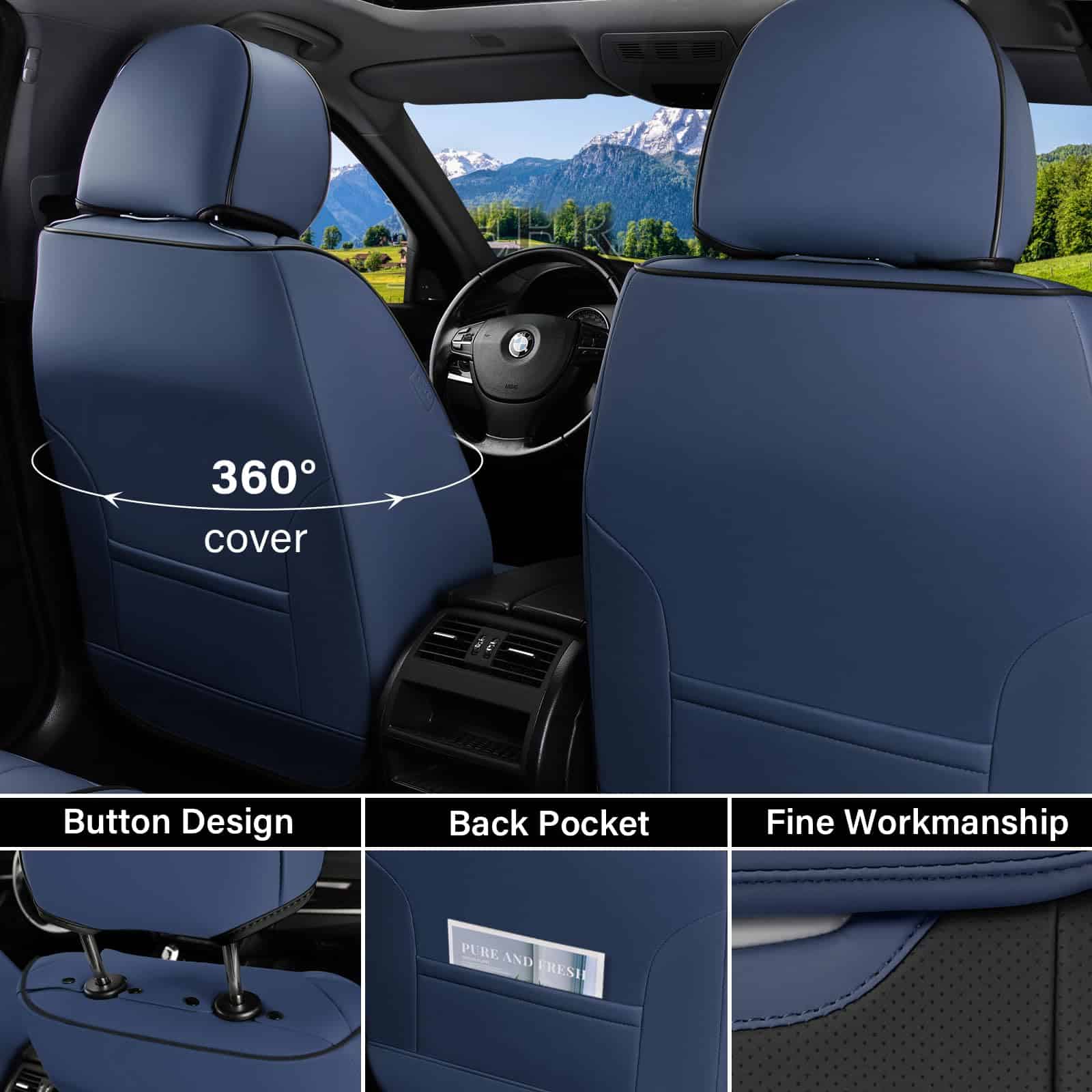 Cubiertas de asiento delantero y trasero para automóviles, - Imagen 4