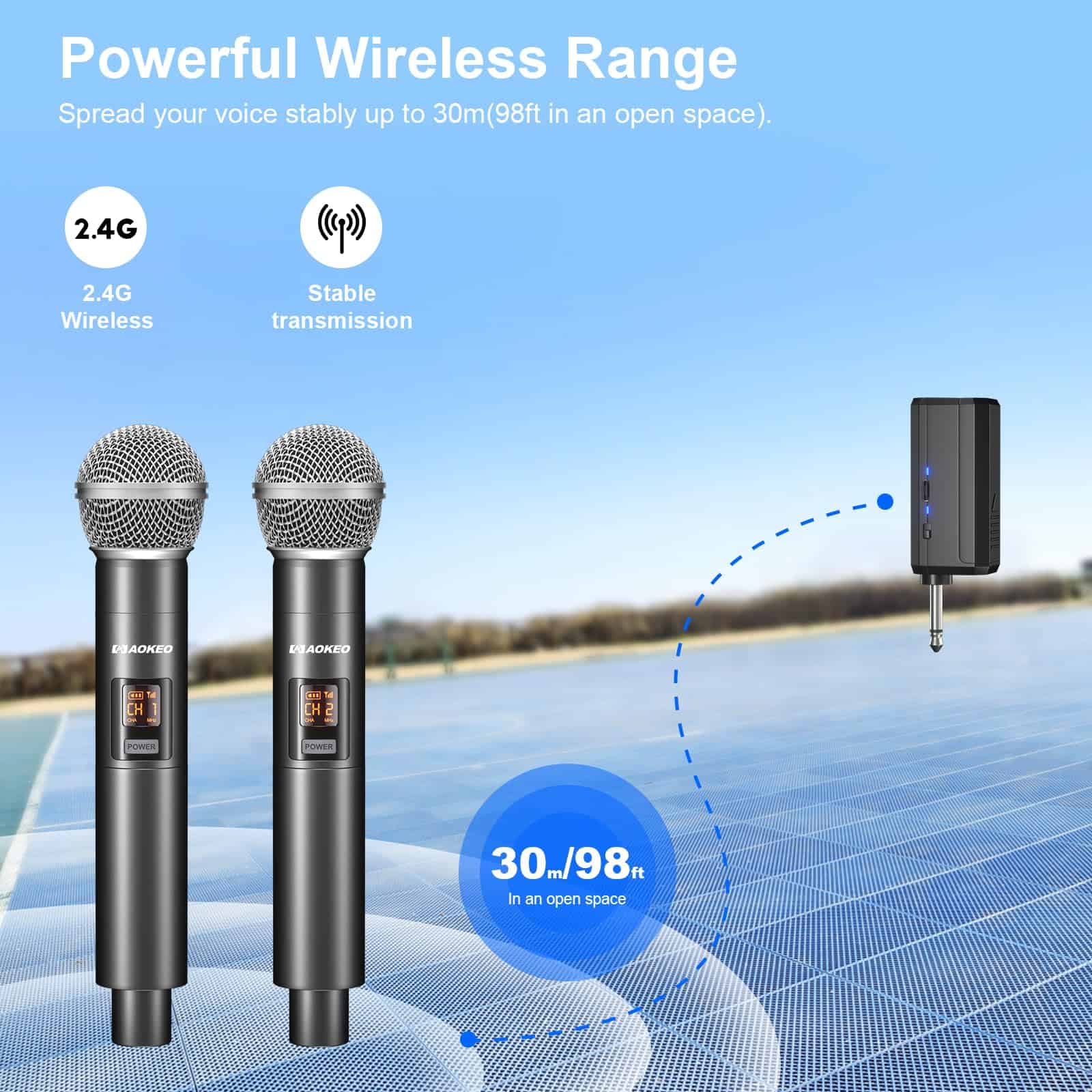 Micrófono inalámbrico Aokeo solo para entrada de micrófono, - Imagen 4