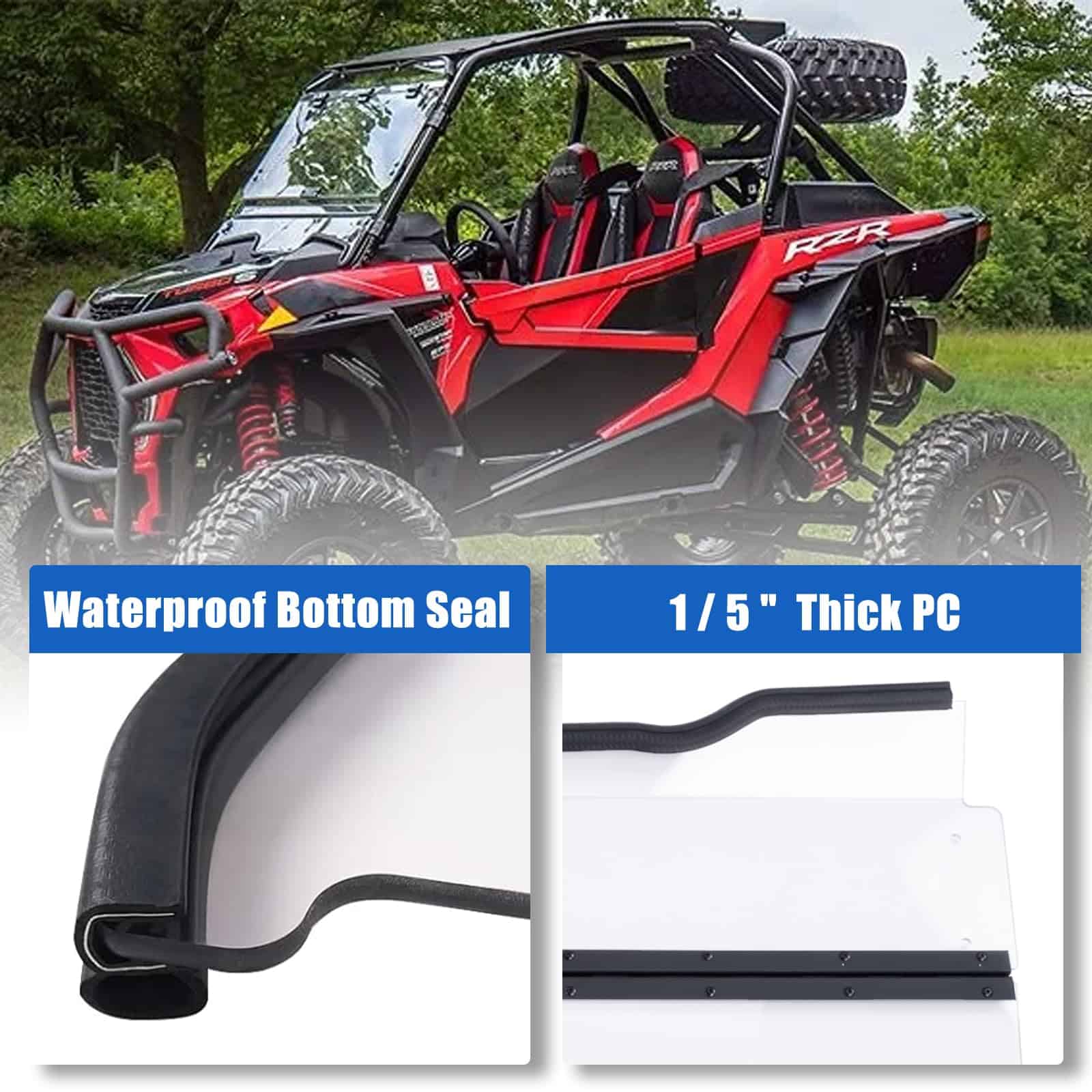 Parabrisas Abatible Completo Compatible con Polaris RZR 570 - Imagen 4