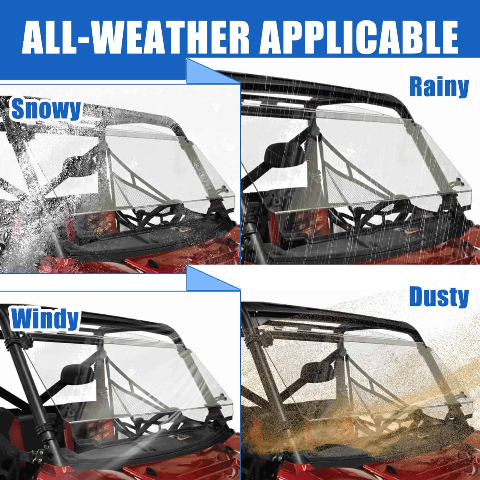 Parabrisas Abatible Completo Compatible con Polaris RZR 570 - Imagen 6