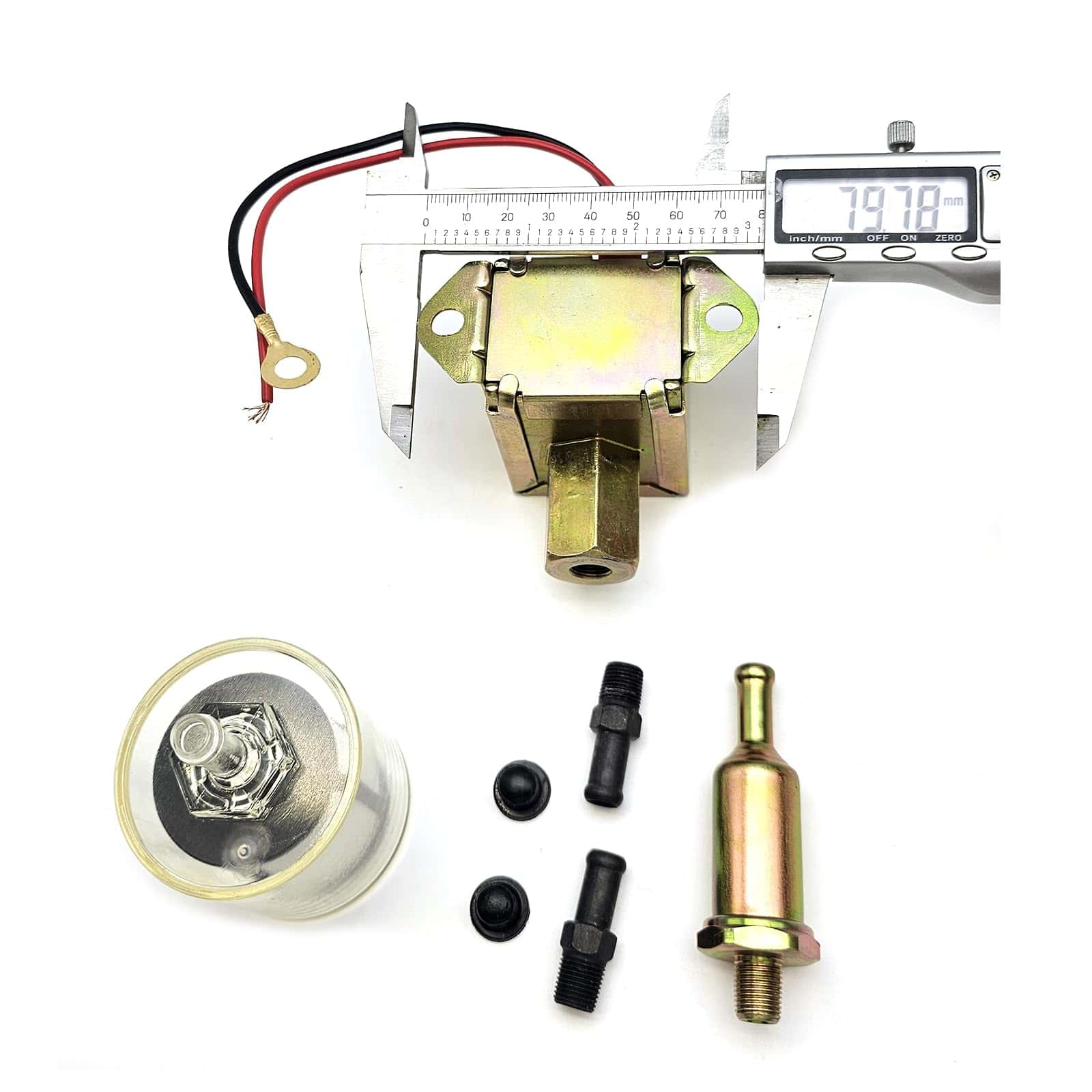 Bomba de Combustible 12V y Filtro para Cargadora
