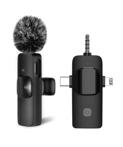 HOOSHU 3 en 1 Micrófonos Inalámbricos Lavalier para iPhone,