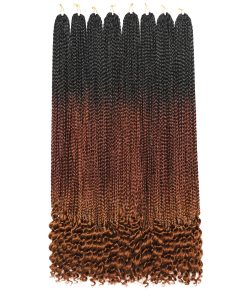 144 Trenzas de Caja de Diosa con Extremos Rizados 30