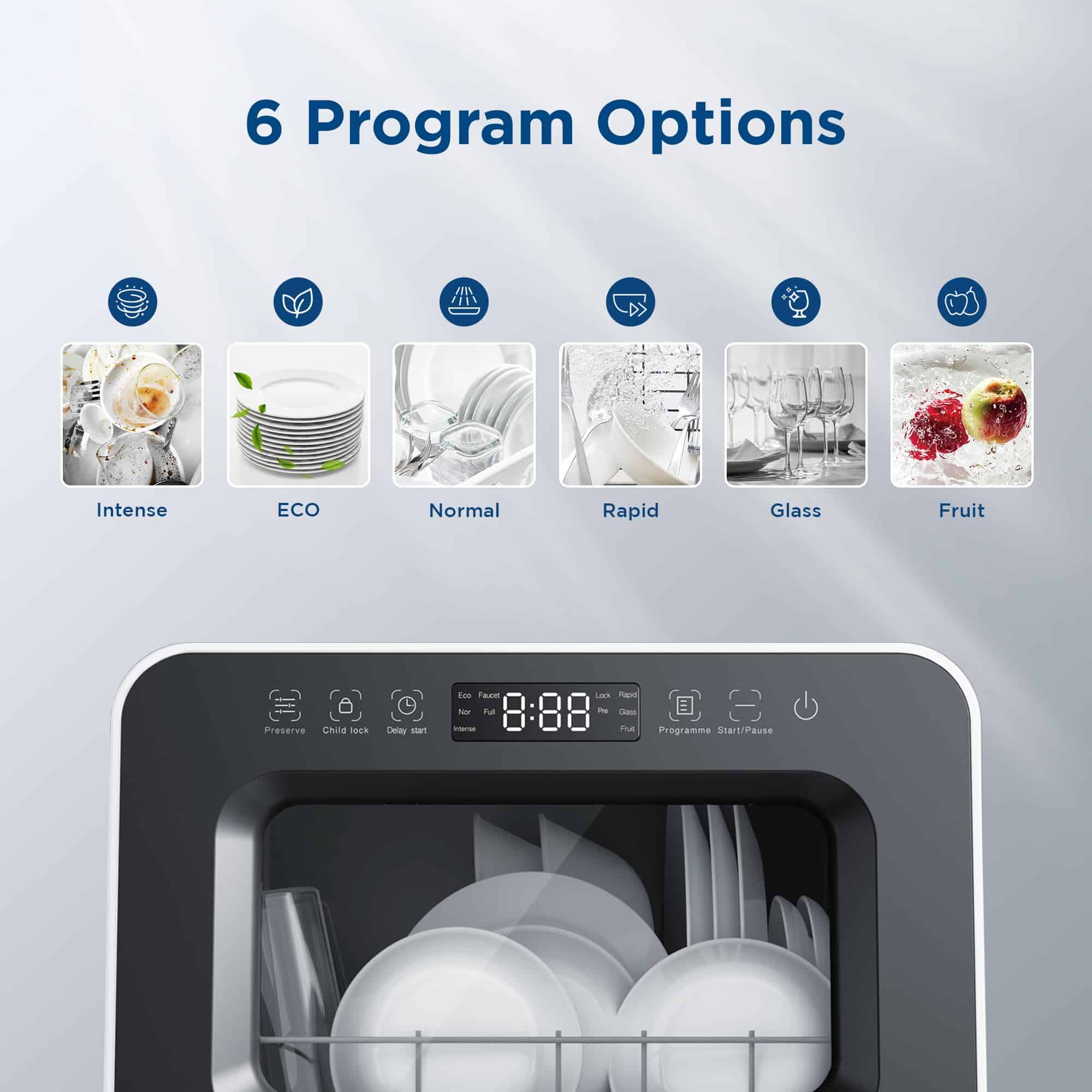 Lavavajillas portátil de encimera Gudsunal, Tanque de Agua - Imagen 5