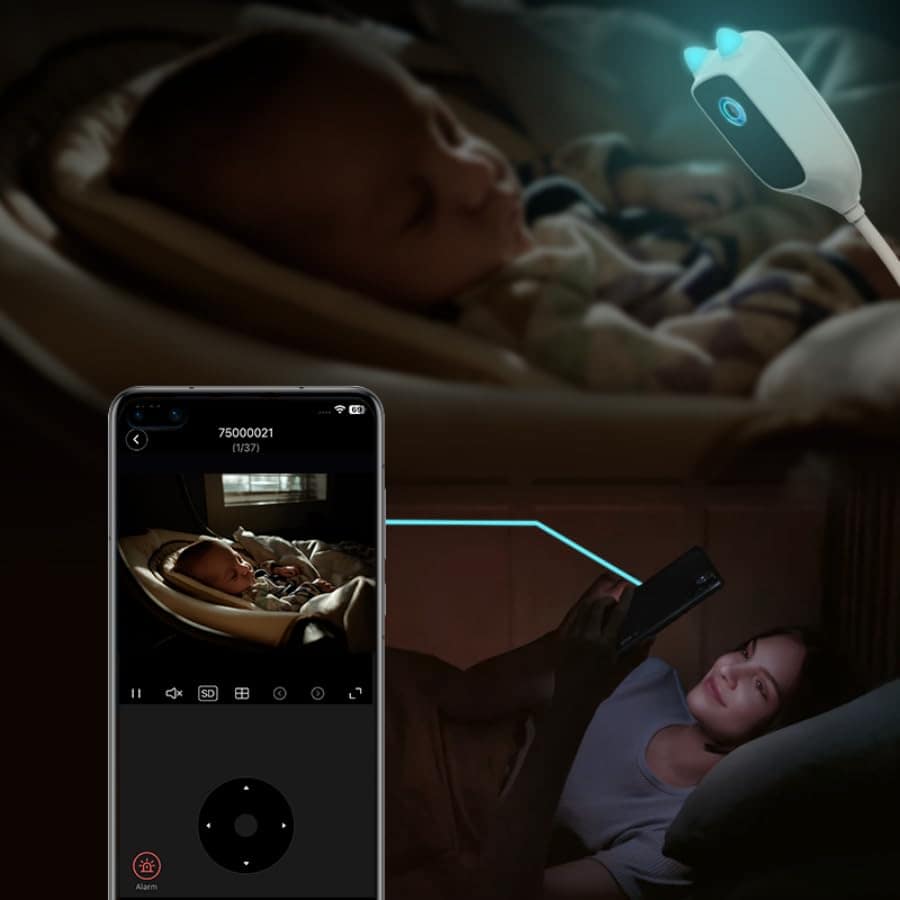 Monitor para Bebés bizv 2K con Soporte para Cuna, Rotación - Imagen 6