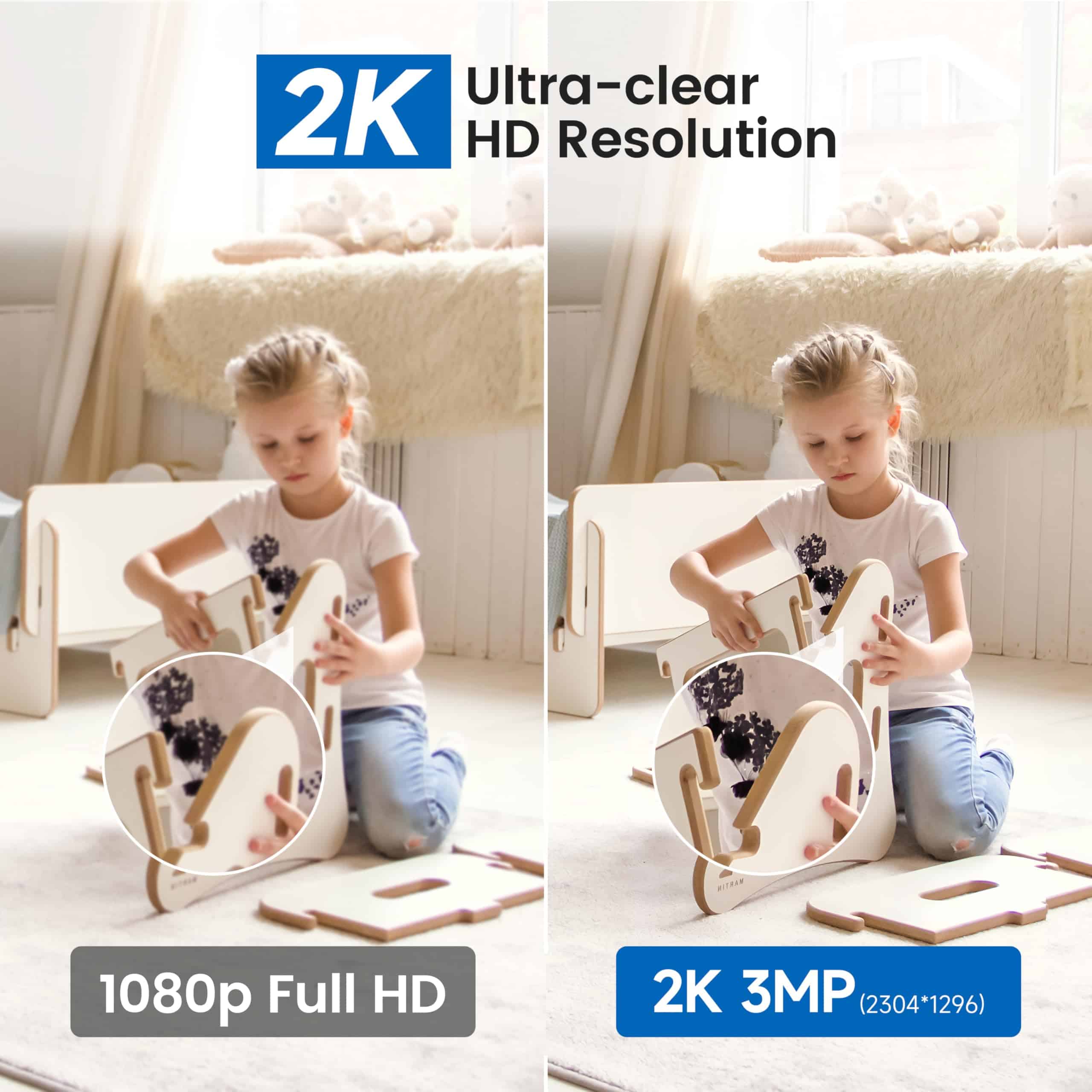 Monitor para Bebés bizv 2K con Soporte para Cuna, Rotación - Imagen 5