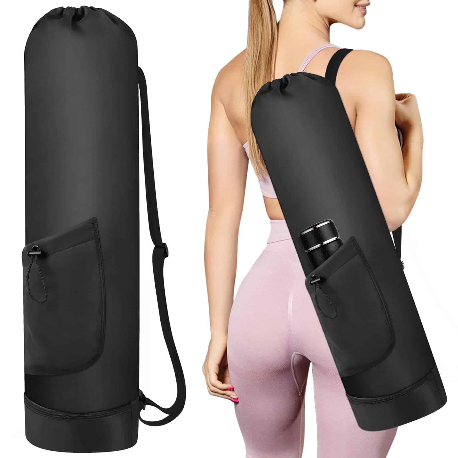Bolsa de yoga Grednfhat con bolsillo para botella de agua,