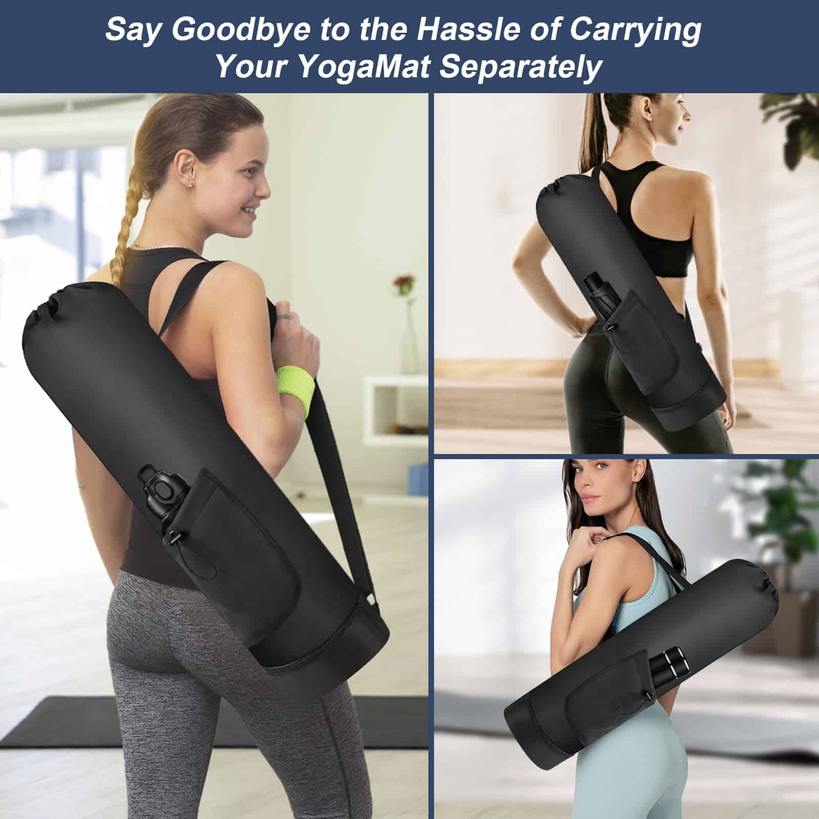 Bolsa de yoga Grednfhat con bolsillo para botella de agua, - Imagen 3