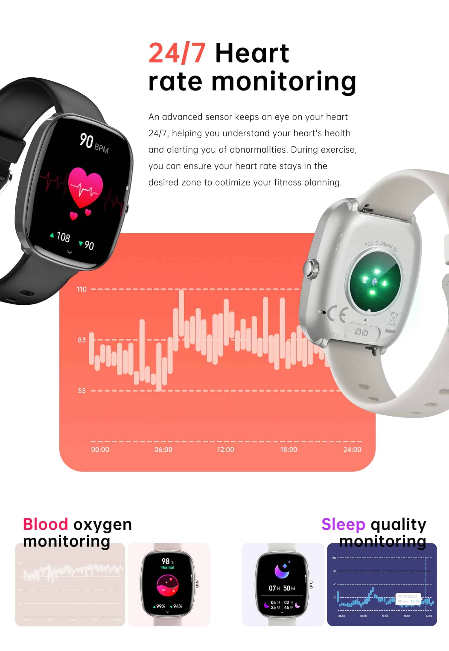 Smart Watch para Hombres y Mujeres Monitoreo de Fitness - Imagen 6