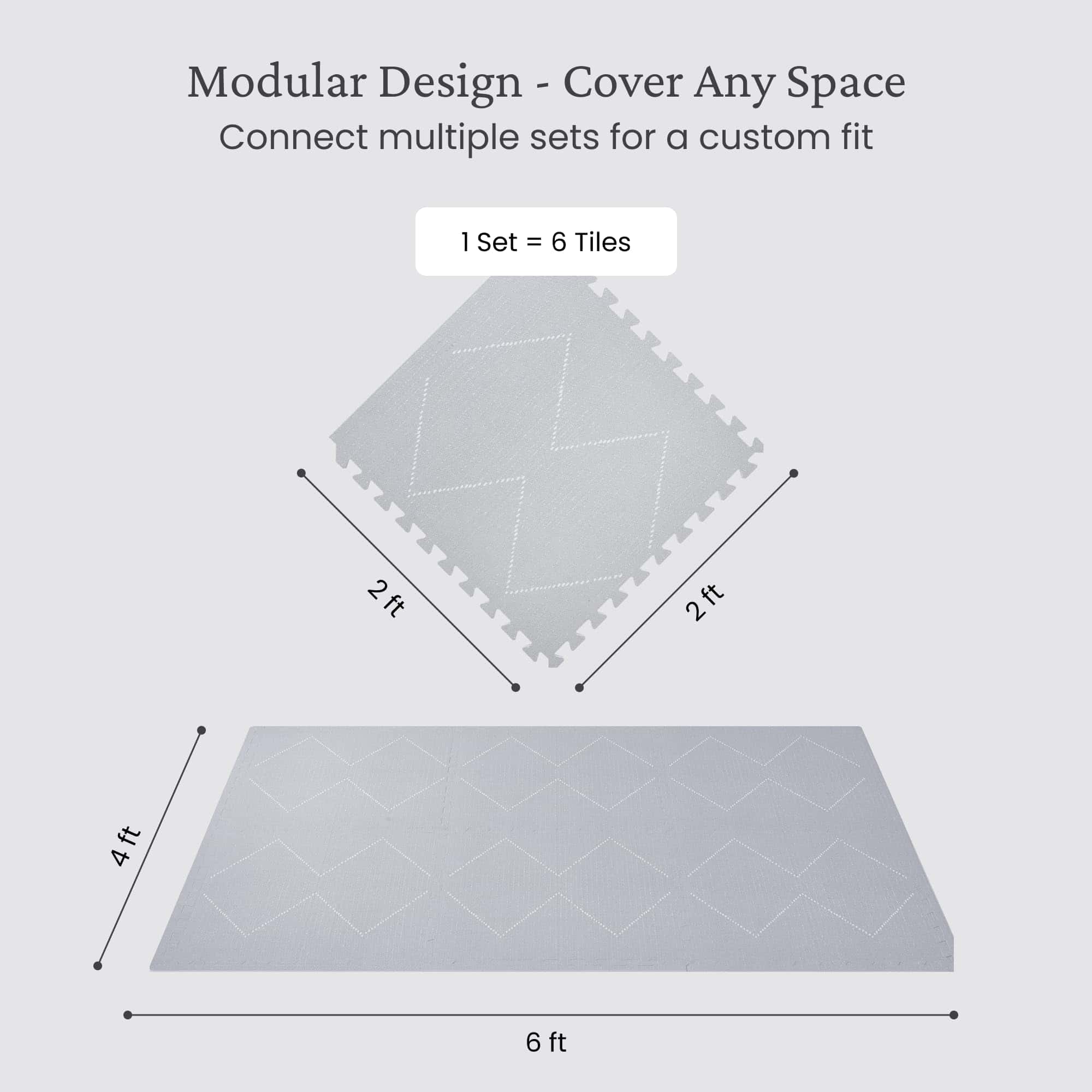 Tapete de juego Toddlekind - Tapete de espuma -Gris - Imagen 4