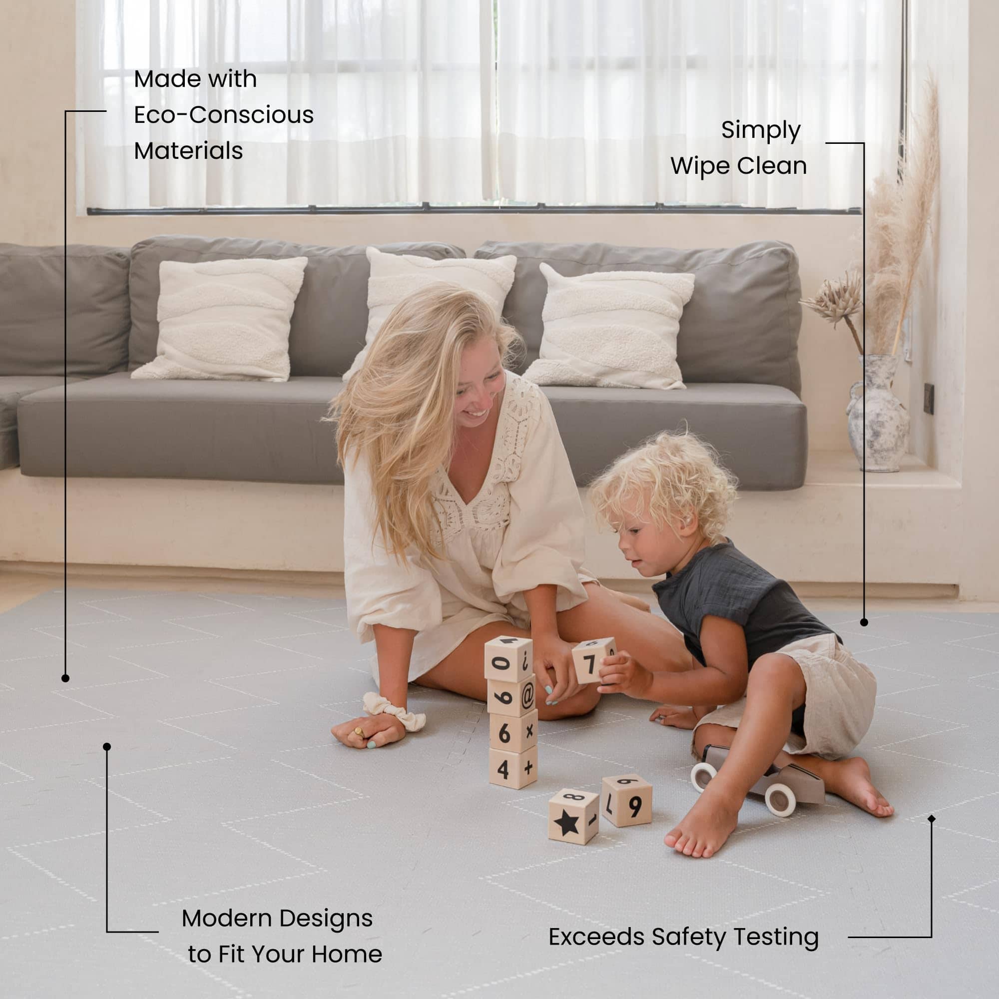 Tapete de juego Toddlekind - Tapete de espuma -Gris - Imagen 5