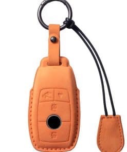 Funda de llavero para Mercedes Benz de cuero genuino de