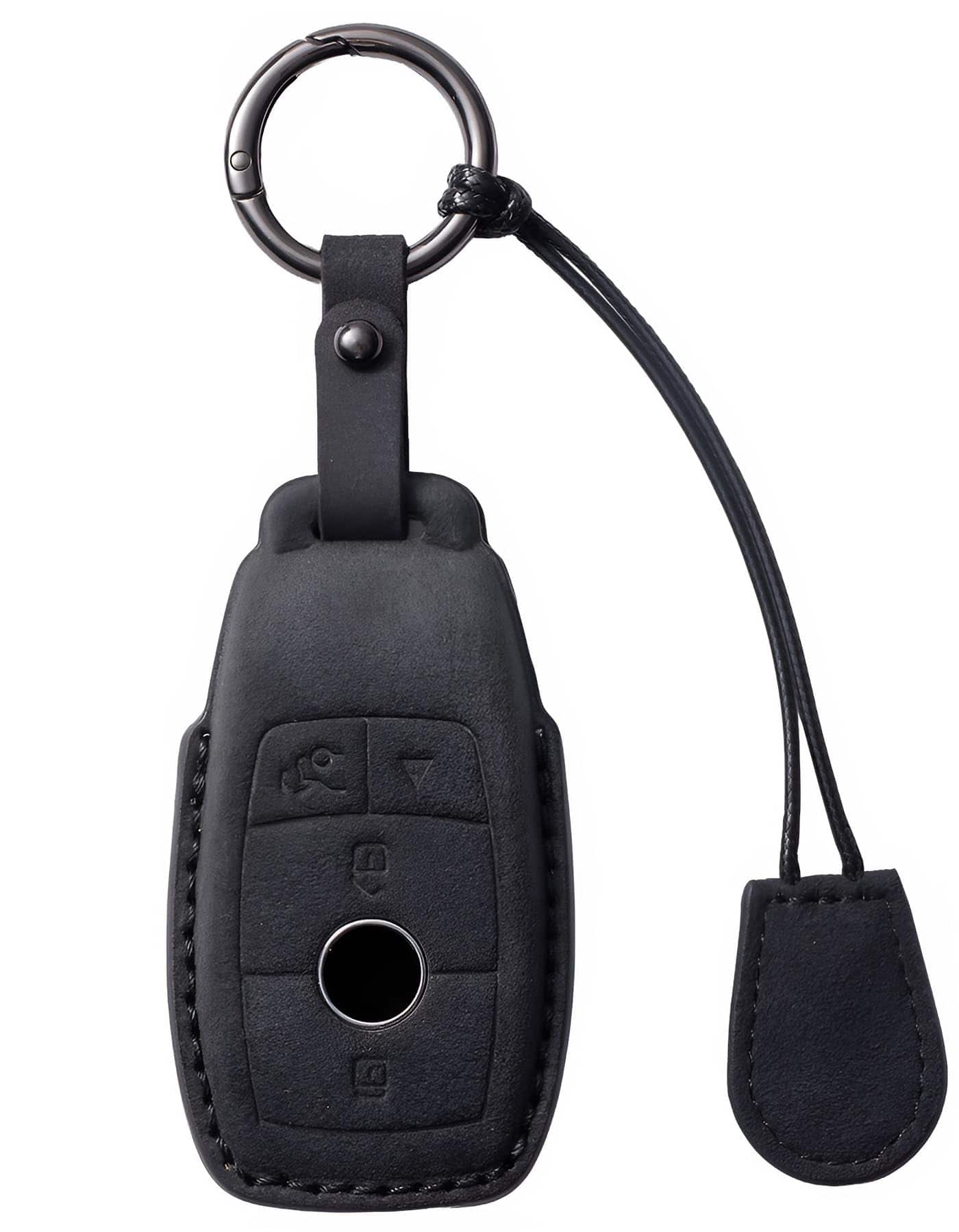 Funda de llave para Mercedes Benz de piel -Negro