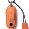 Estuche para llave inteligente de cuero genuino de gamuza