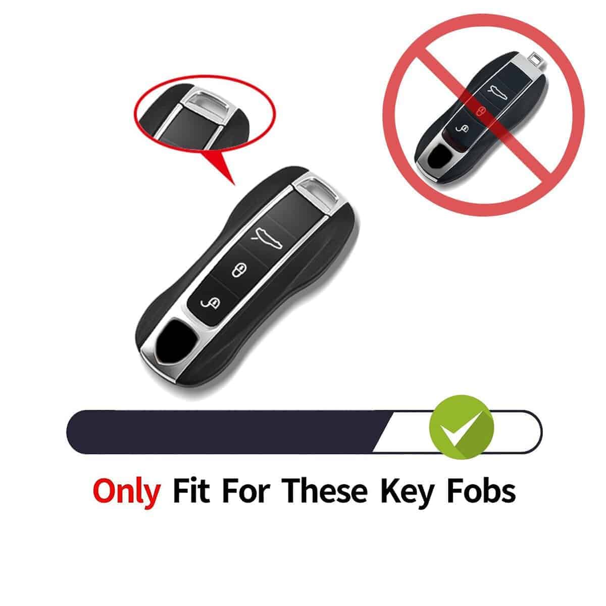 CDYSIKLL Funda de Cuero de Gamuza para Llave de Porsche con - Imagen 7