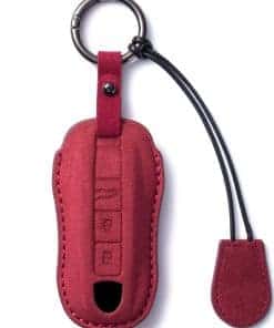 Funda de Cuero Gamuzado CDYSIKLL para Llave de -Rojo