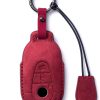 Funda de llave de cuero de gamuza CDYSIKLL -Rojo