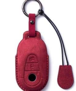 Funda de llave de cuero de gamuza CDYSIKLL -Rojo